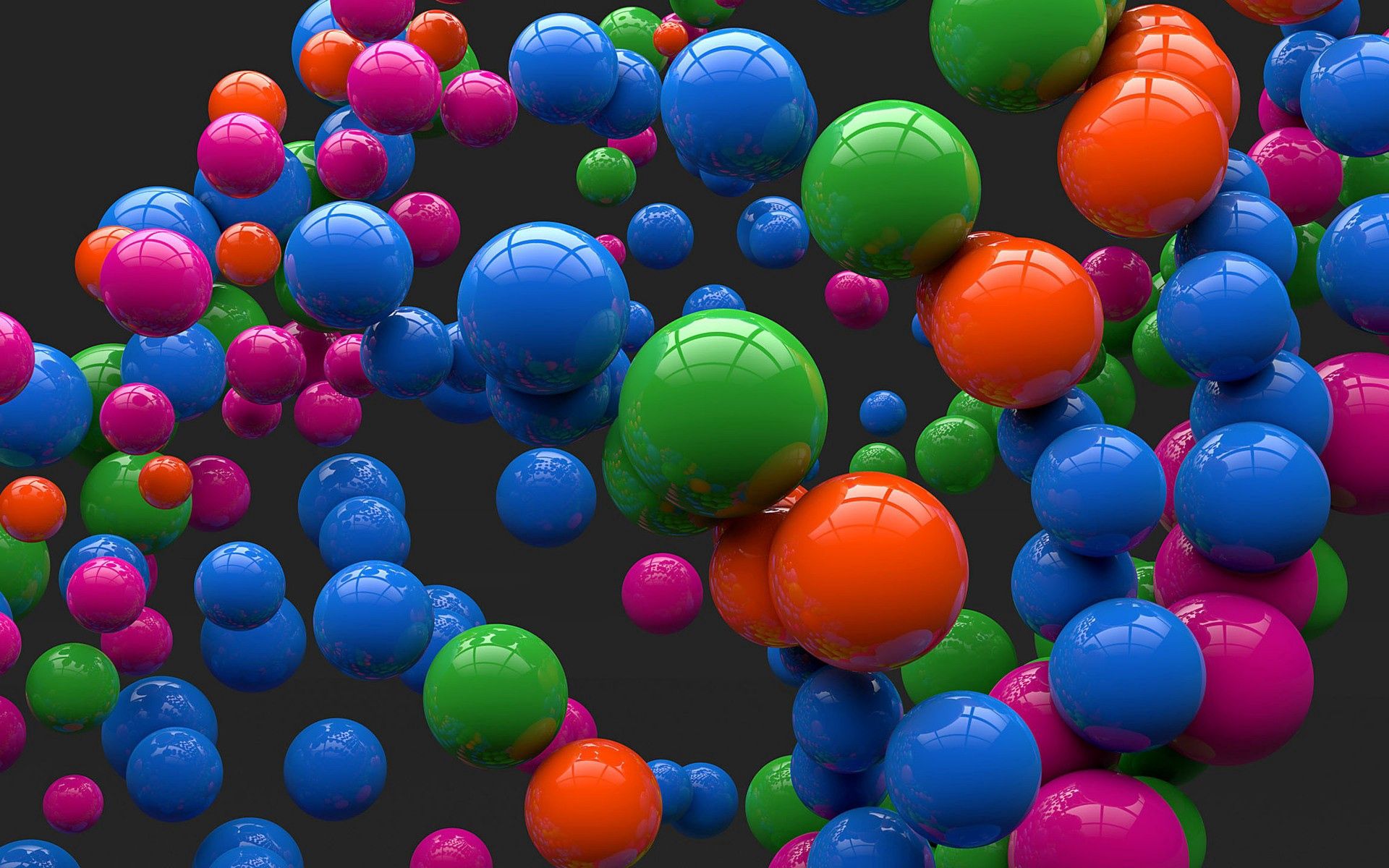 120718 скачать обои шары, форма, 3d, полет, разноцветный - заставки и картинки бесплатно
