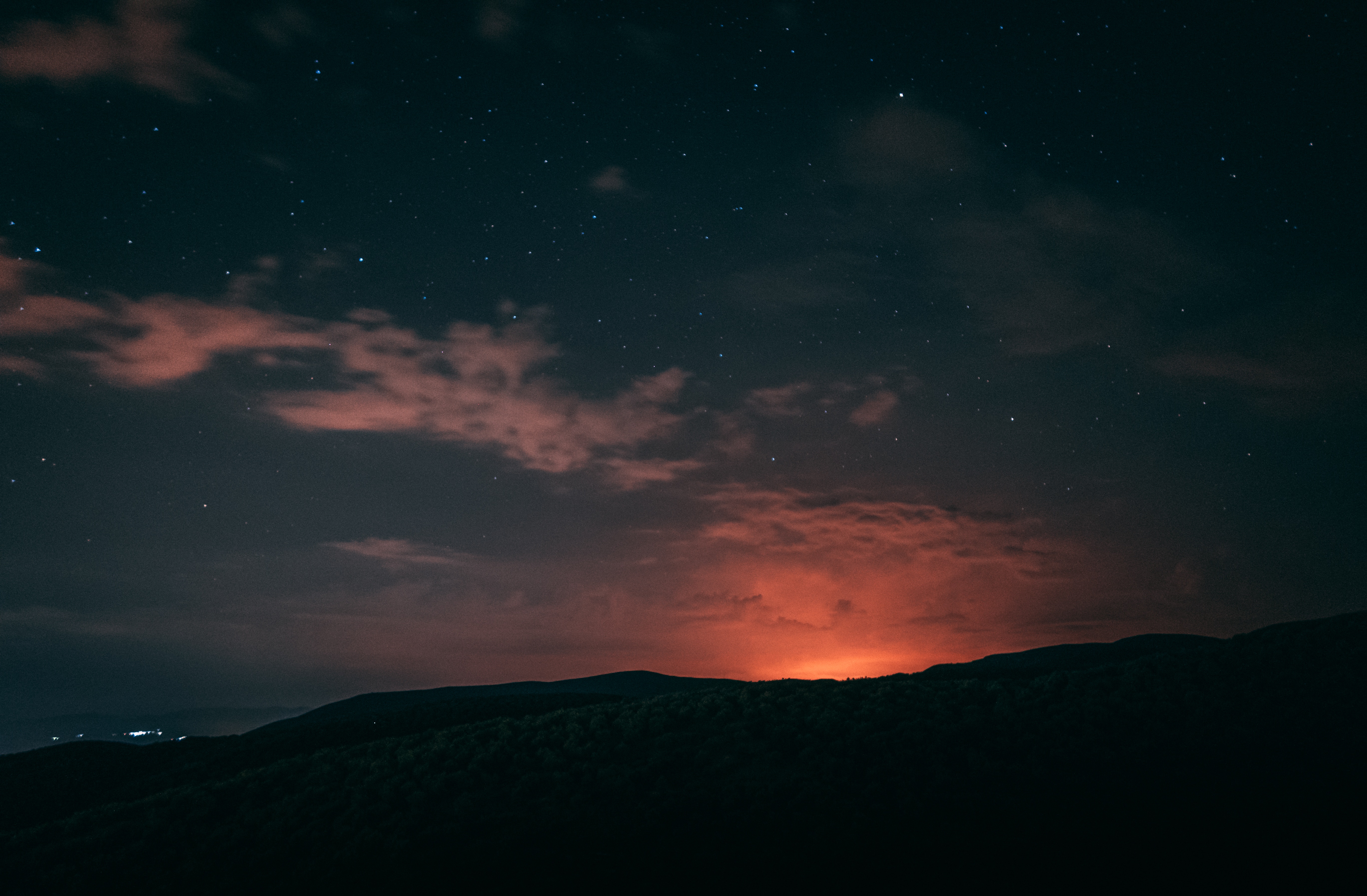 Download PC Wallpaper night, nature, horizon, starry sky