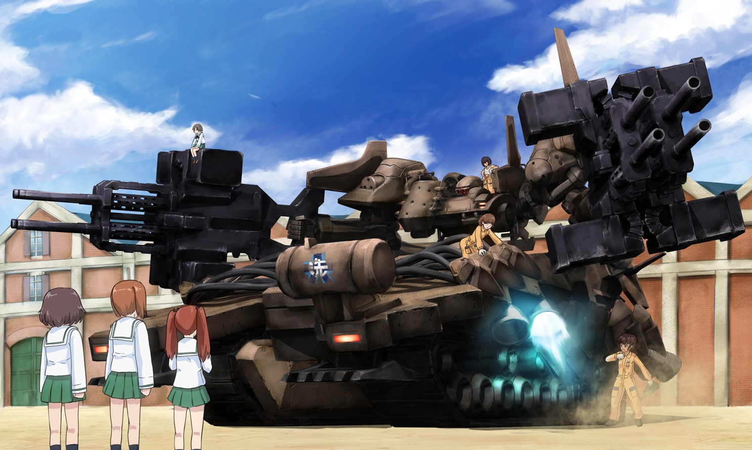 anime, crossover, armored core, girls und panzer Full HD