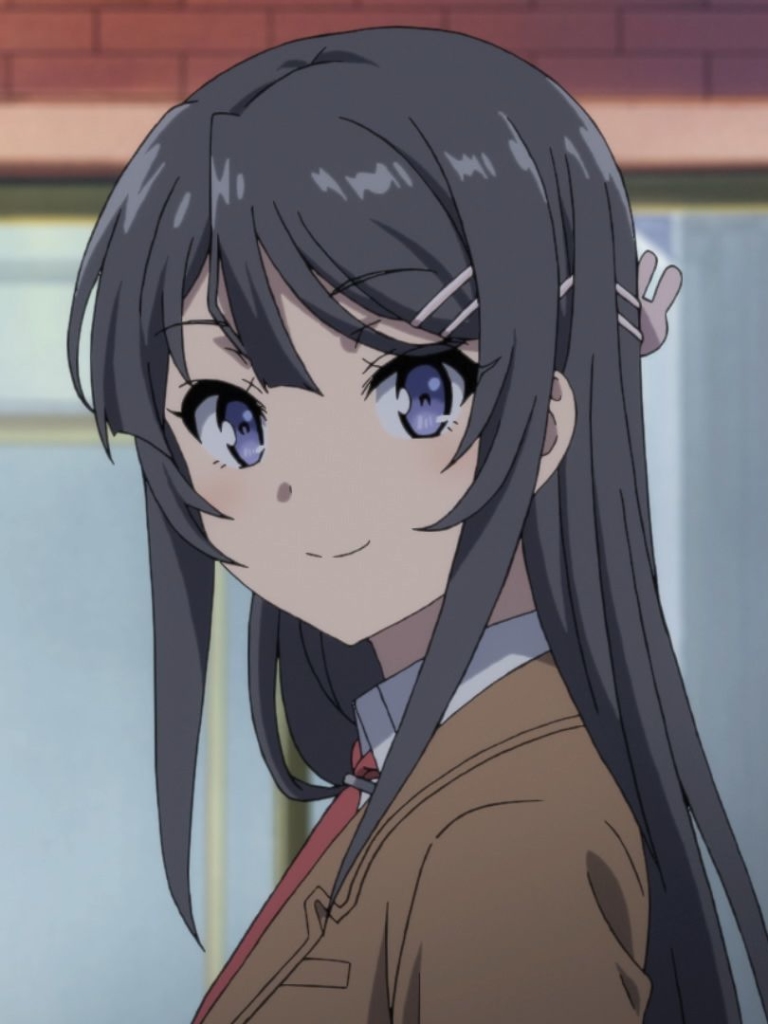 Handy-Wallpaper Graue Haare, Blaue Augen, Schuluniform, Animes, Mai Sakurajima, Rascal Does Not Dream Of Bunny Girl Senpai kostenlos herunterladen.