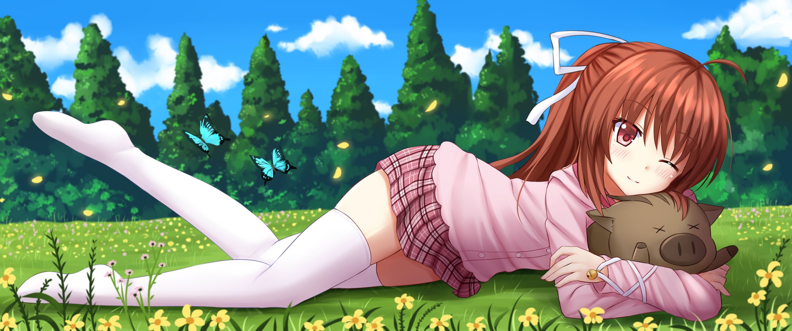 Baixe gratuitamente a imagem Anime, Grama, Céu, Flor, Little Busters! na área de trabalho do seu PC