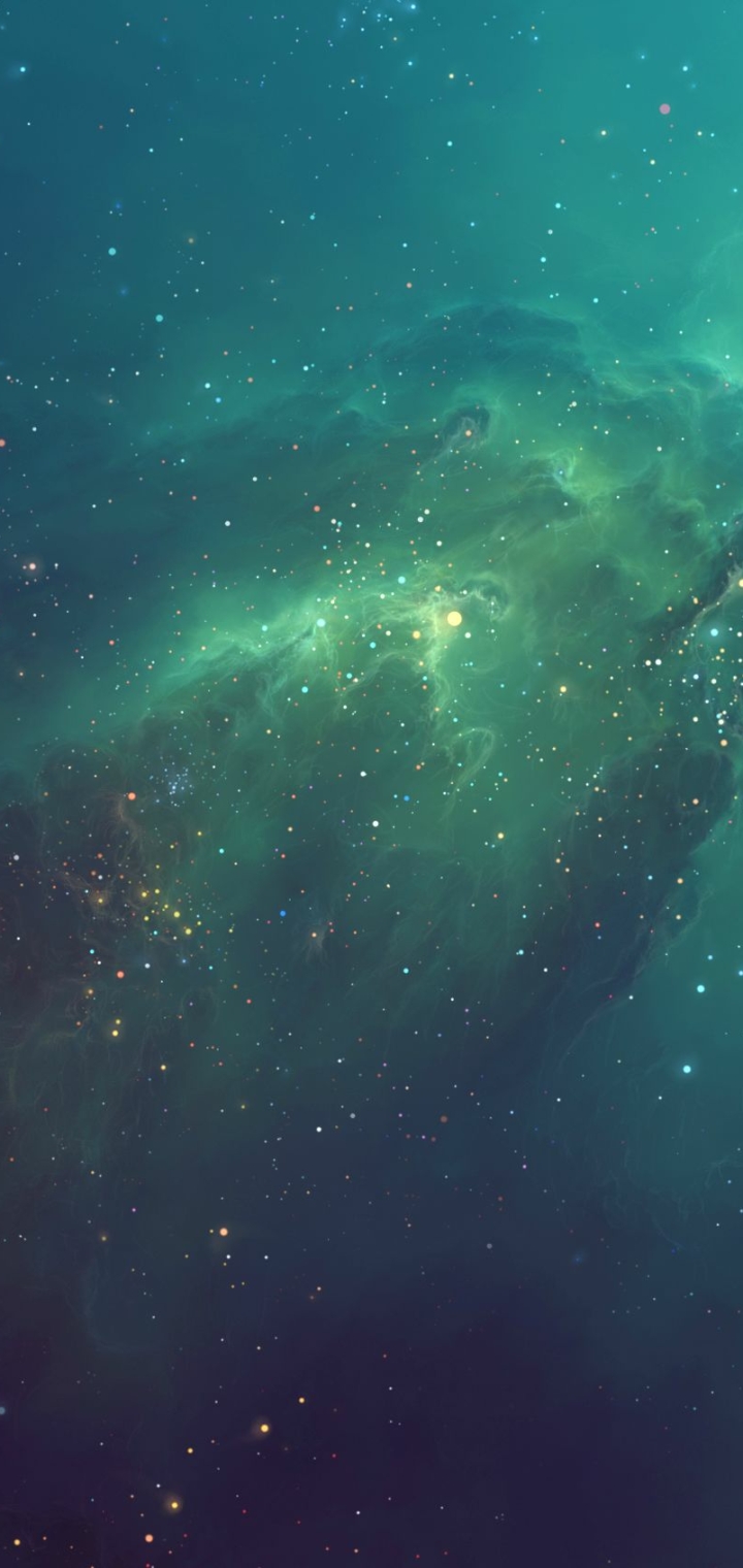 Скачать картинку Космос, Звезды, Туманность, Зеленый, Пространство, Научная Фантастика в телефон бесплатно.