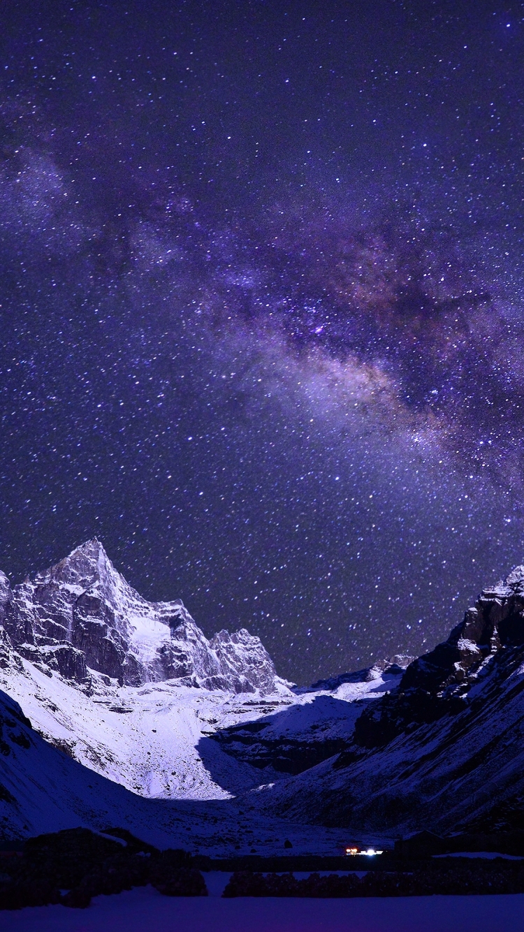 mount everest, nepal, himalayas, earth, night, mountains HD wallpaper