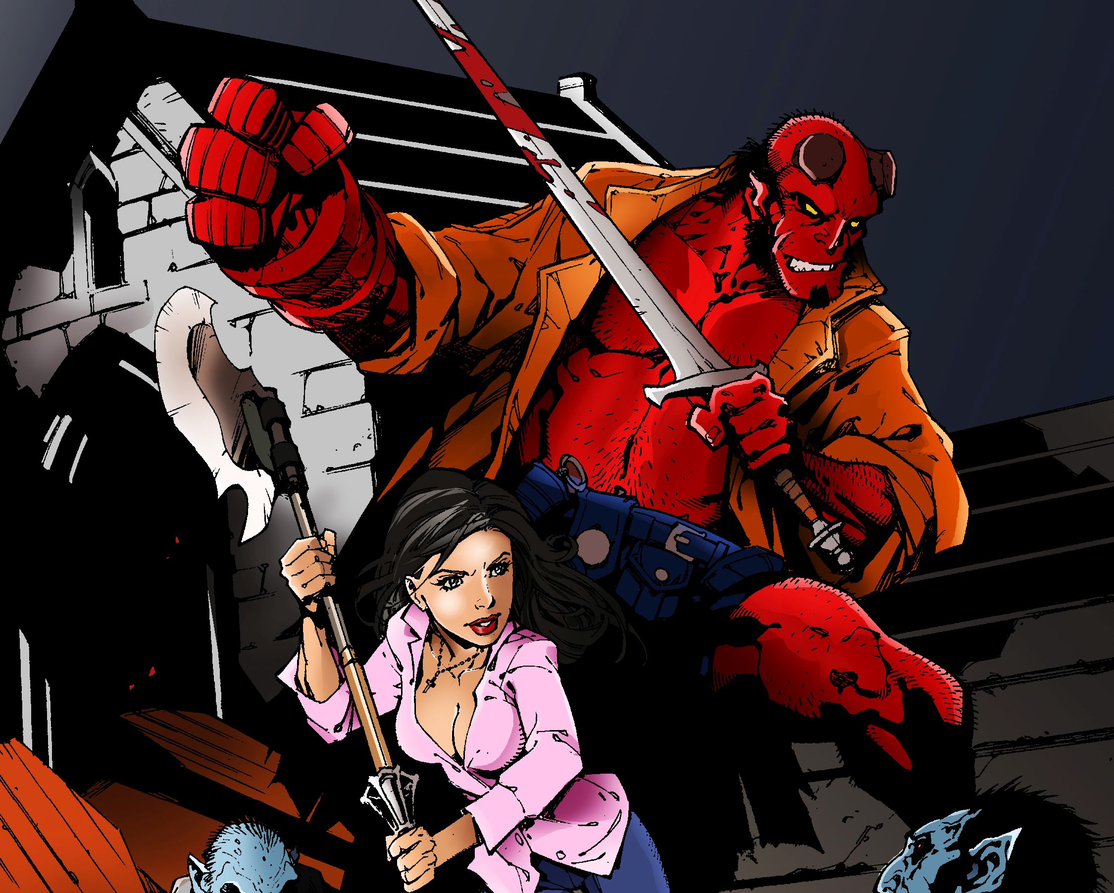 426815 baixar papel de parede história em quadrinhos, hellboy, buffy: a caça vampiros - protetores de tela e imagens gratuitamente