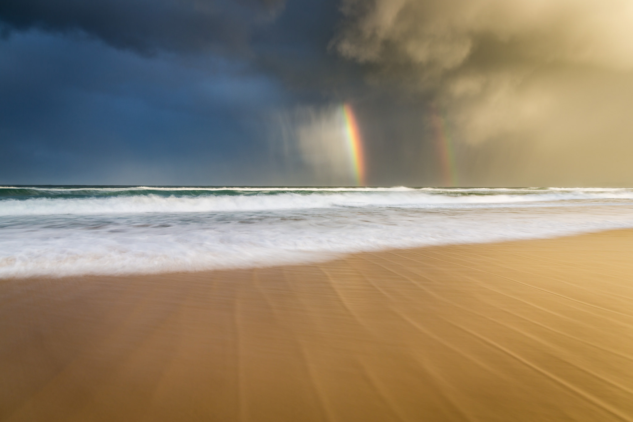 Laden Sie das Natur, Strand, Sand, Regenbogen, Horizont, Ozean, Wolke, Erde/natur-Bild kostenlos auf Ihren PC-Desktop herunter