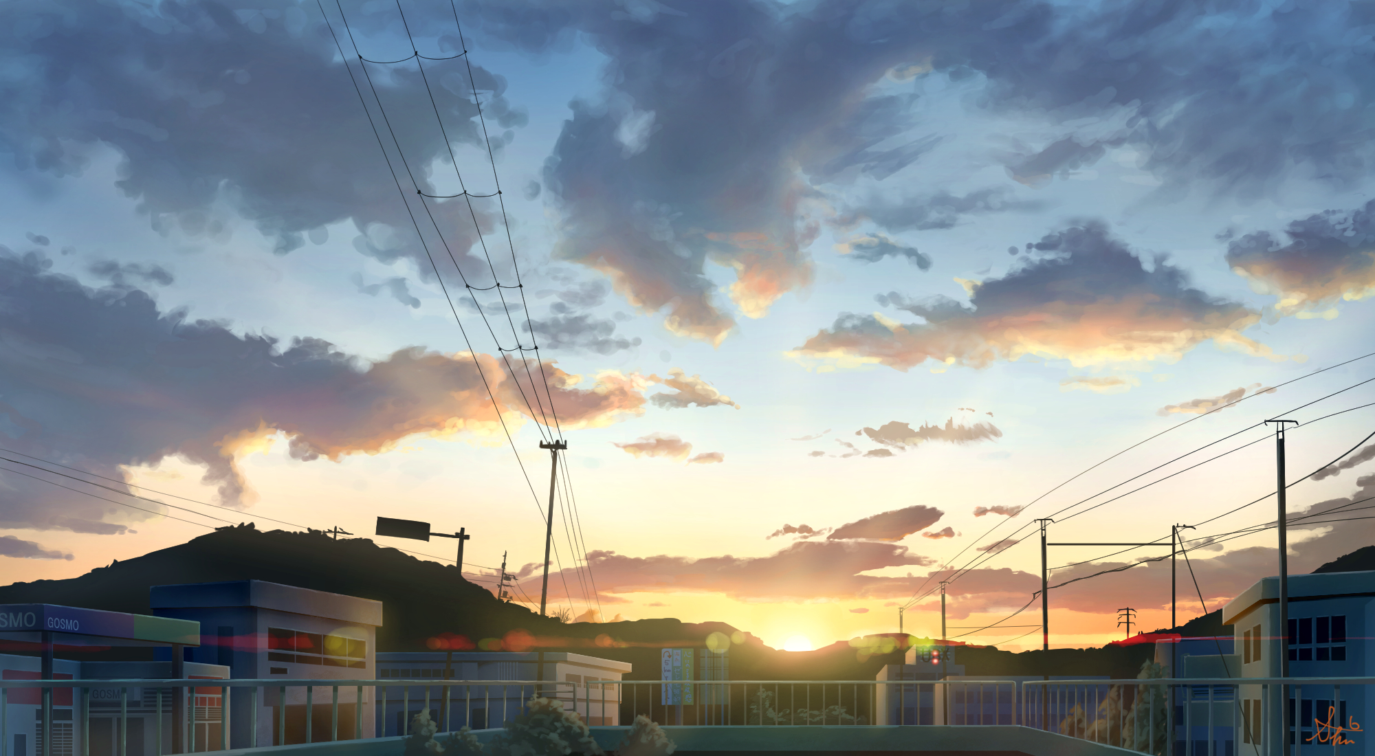 Baixe gratuitamente a imagem Anime, Pôr Do Sol, Céu, Original na área de trabalho do seu PC