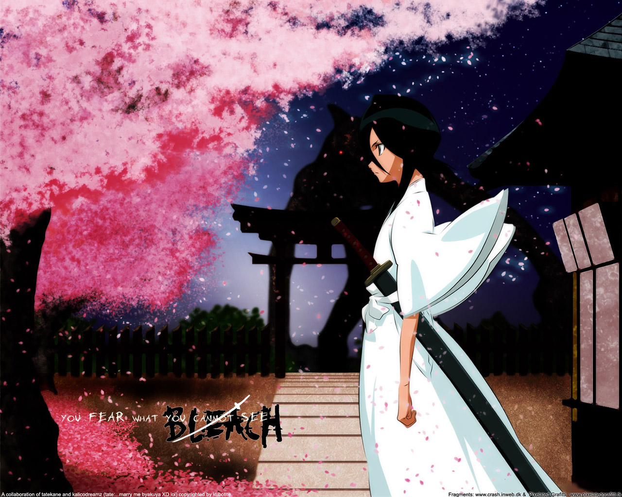 Handy-Wallpaper Bleach, Rukia Kuchiki, Animes kostenlos herunterladen.