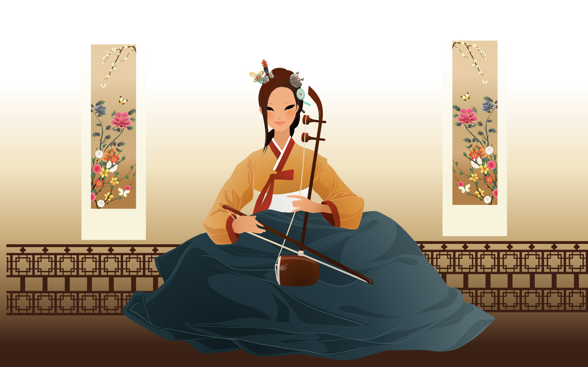 617750 baixar papel de parede mulheres, artístico, coréia, traje tradicional - protetores de tela e imagens gratuitamente