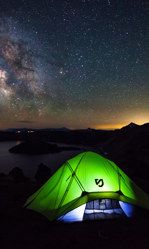 Download mobile wallpaper Milky Way, Sci Fi, Camping for free.