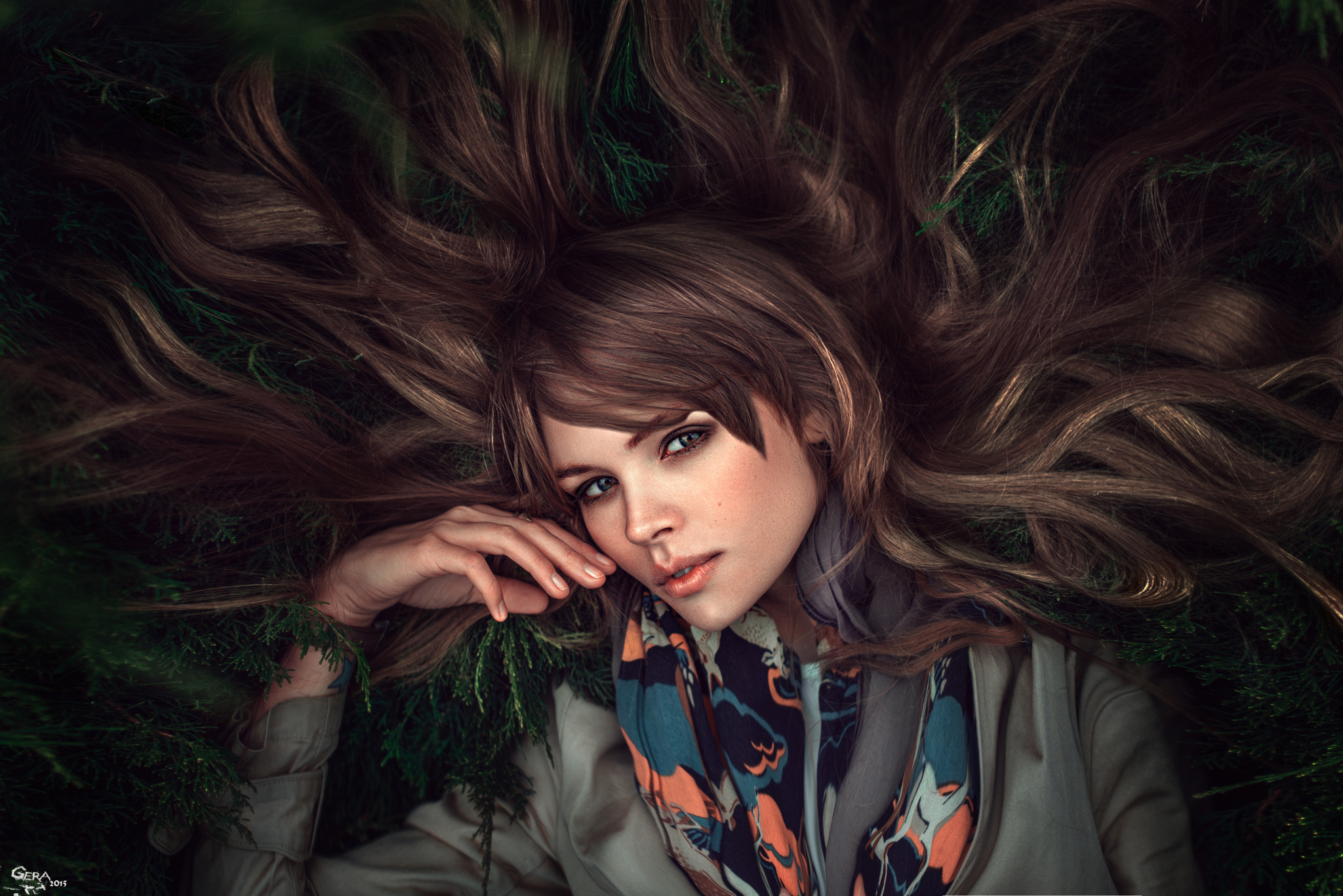 Download mobile wallpaper Hair, Brunette, Model, Women, Green Eyes, Anastasiya Scheglova for free.
