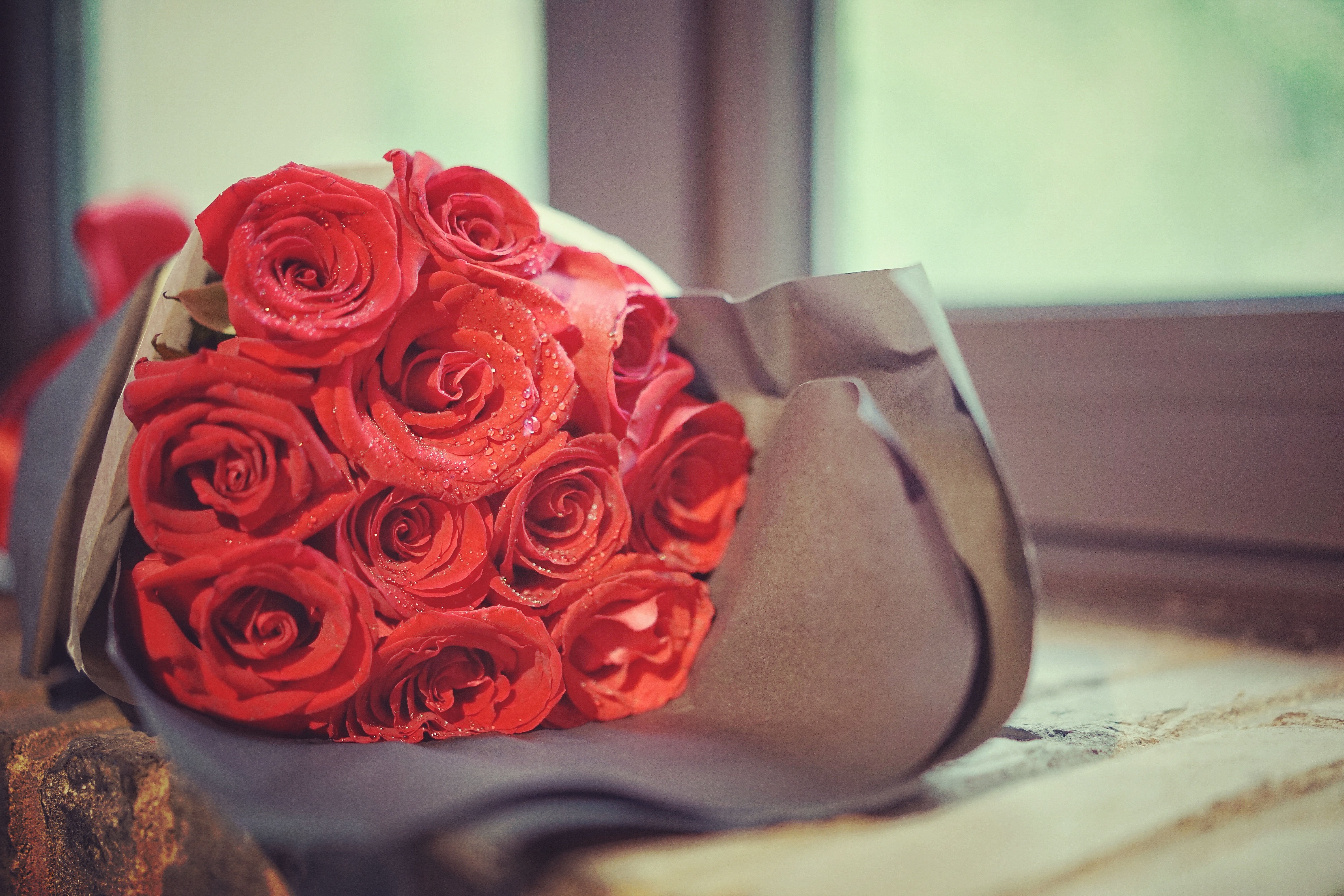Free download wallpaper Flowers, Bouquet, Roses, Drops on your PC desktop