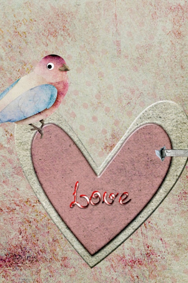 Download mobile wallpaper Love, Bird, Heart, Artistic for free.