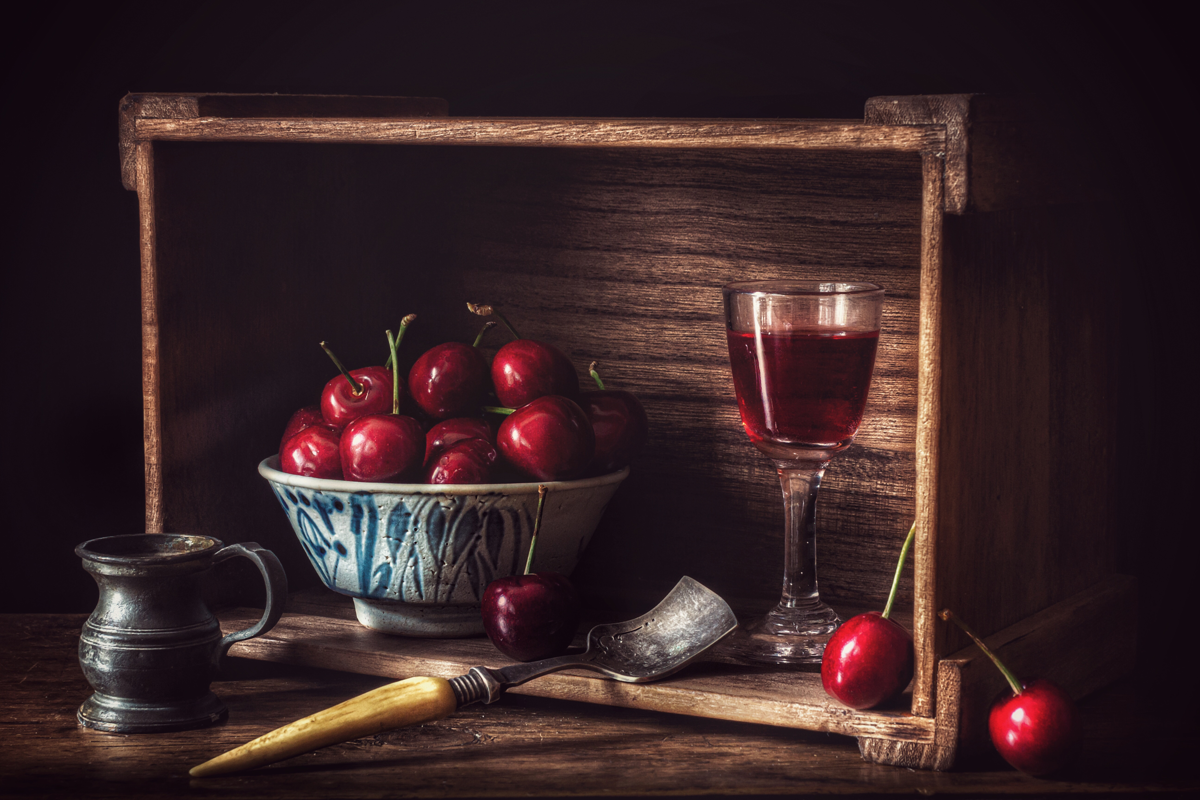 Téléchargez gratuitement l'image Cerise, Vin, Verre, Fruit, Photographie, Nature Morte sur le bureau de votre PC