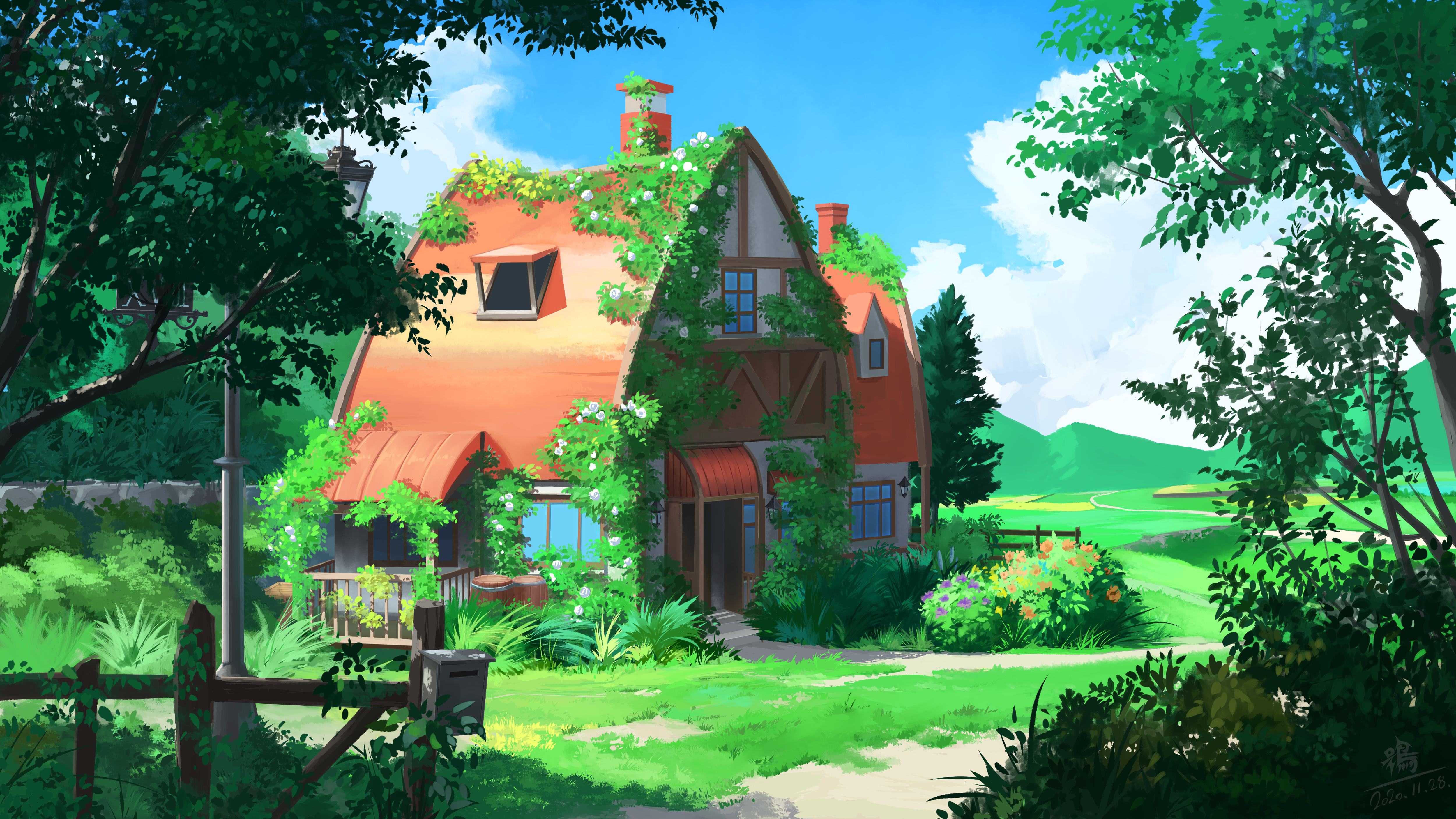 Download mobile wallpaper Anime, Building, House for free.