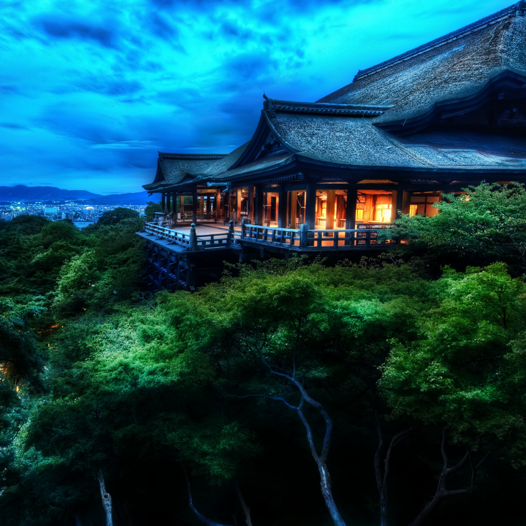 Download mobile wallpaper Night, Architecture, Japan, Temple, Temples, Kyoto, Religious, Kiyomizu Dera, Buddhist Temple, Otowa San Kiyomizu Dera for free.