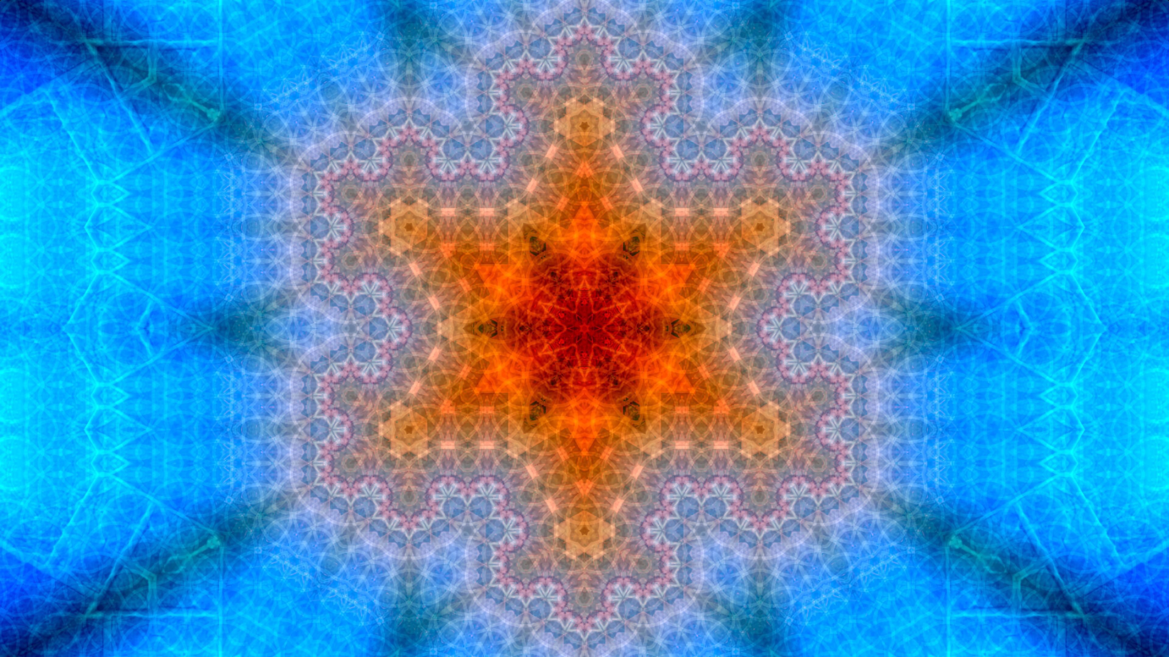 kaleidoscope, abstract, stars, pattern QHD