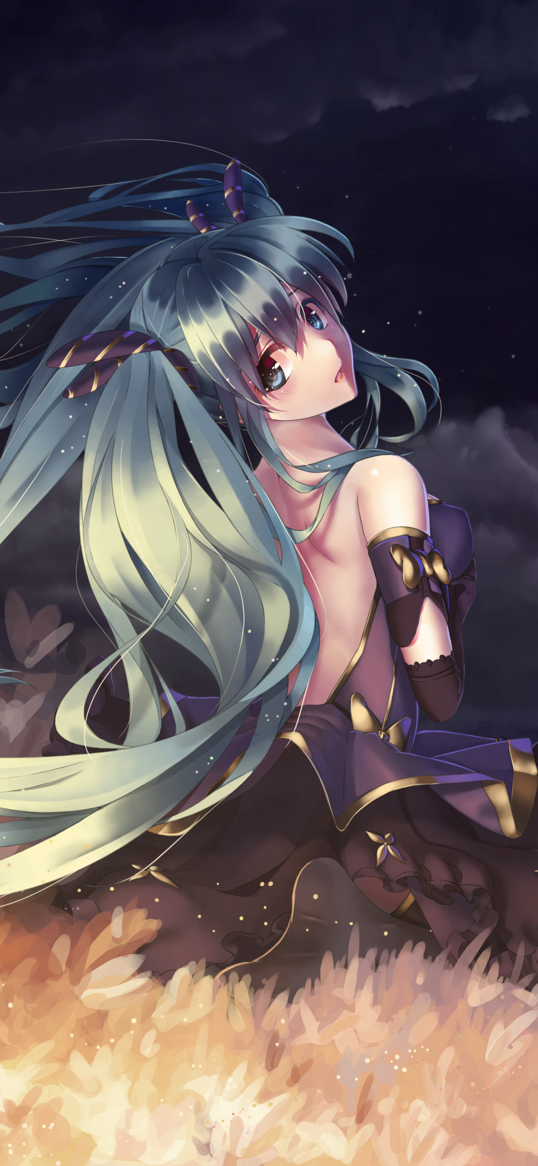 Download mobile wallpaper Anime, Night, Vocaloid, Hatsune Miku for free.