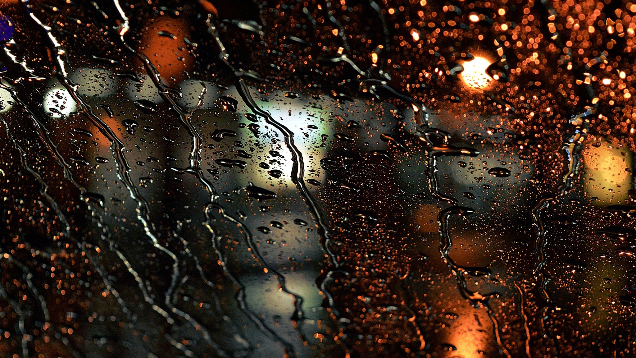 Download mobile wallpaper Night, Window, Photography, Raindrops for free.