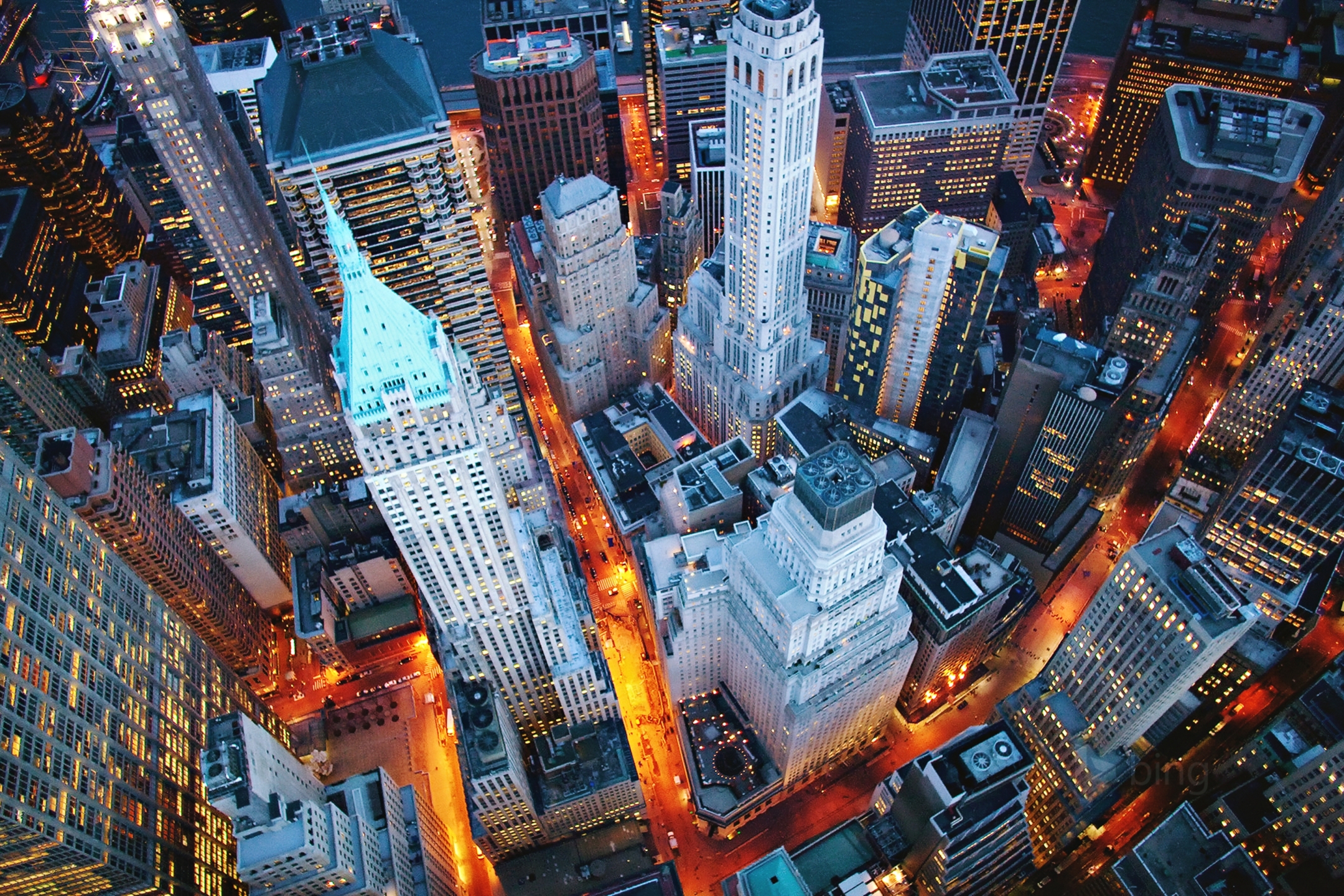 Download mobile wallpaper Cities, Night, City, Skyscraper, Building, New York, Manhattan, Man Made for free.