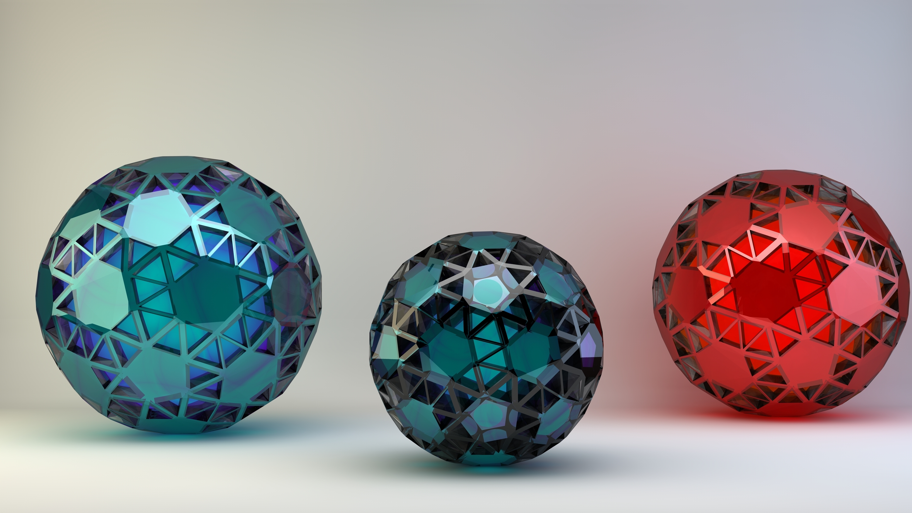 Download mobile wallpaper Glass, Grid, Form, Balls, 3D for free.