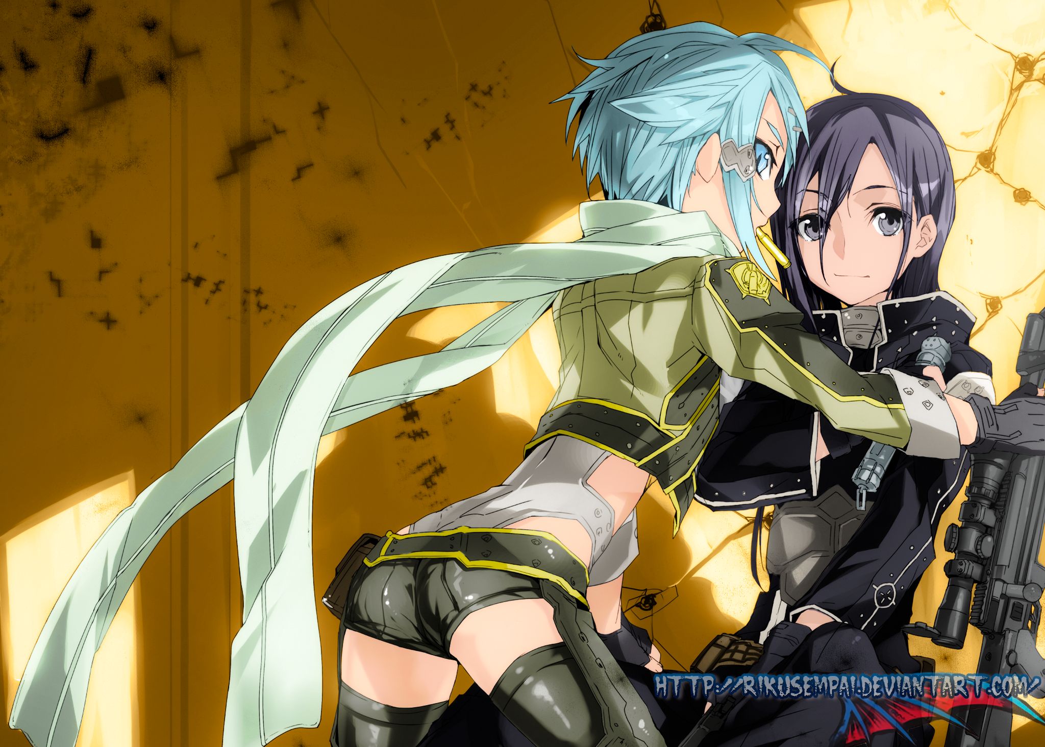 Download mobile wallpaper Anime, Sword Art Online, Kirito (Sword Art Online), Sword Art Online Ii, Sinon (Sword Art Online) for free.