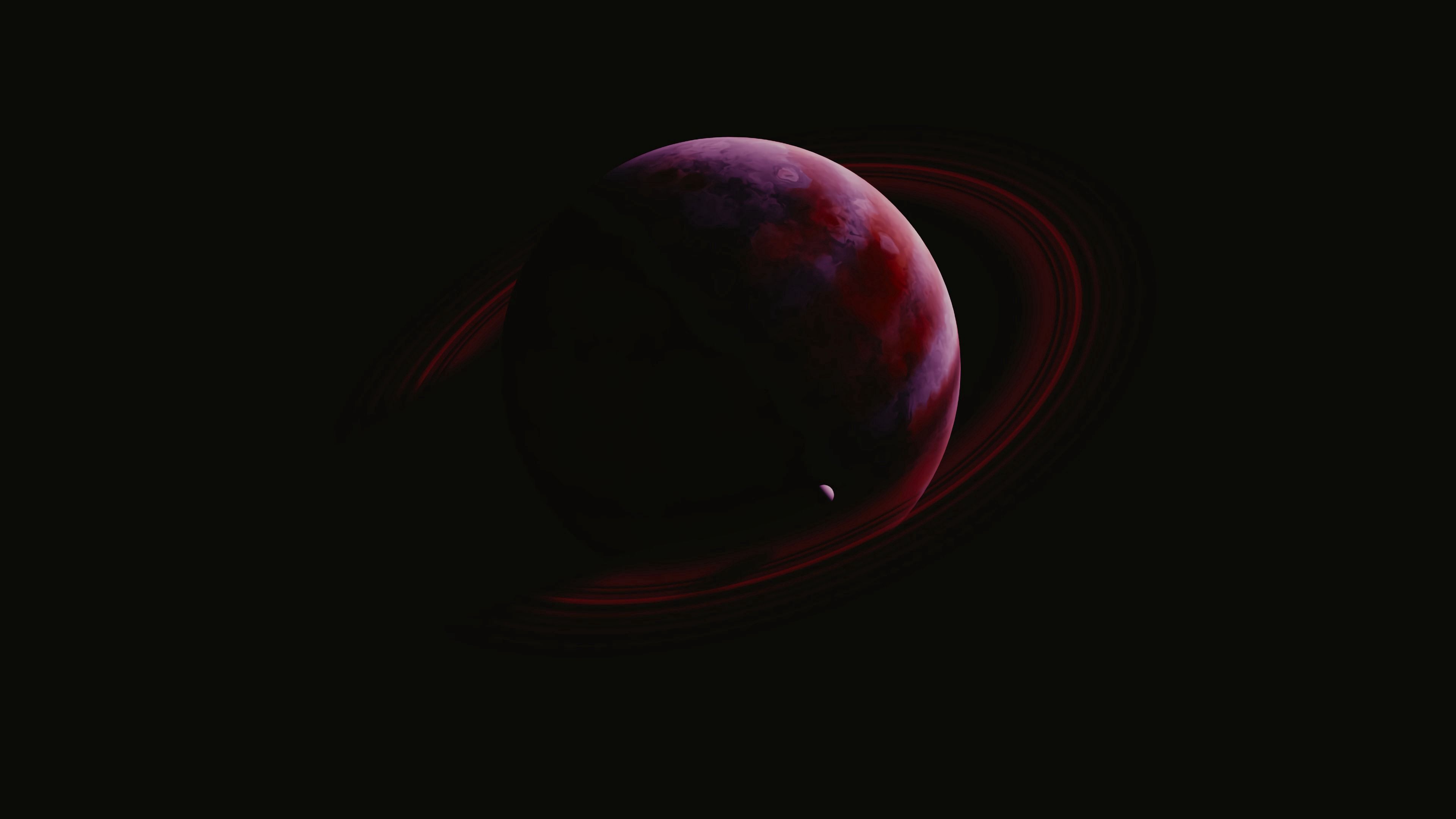 Free download wallpaper Ring, Universe, Dark, Planet, Satellite on your PC desktop