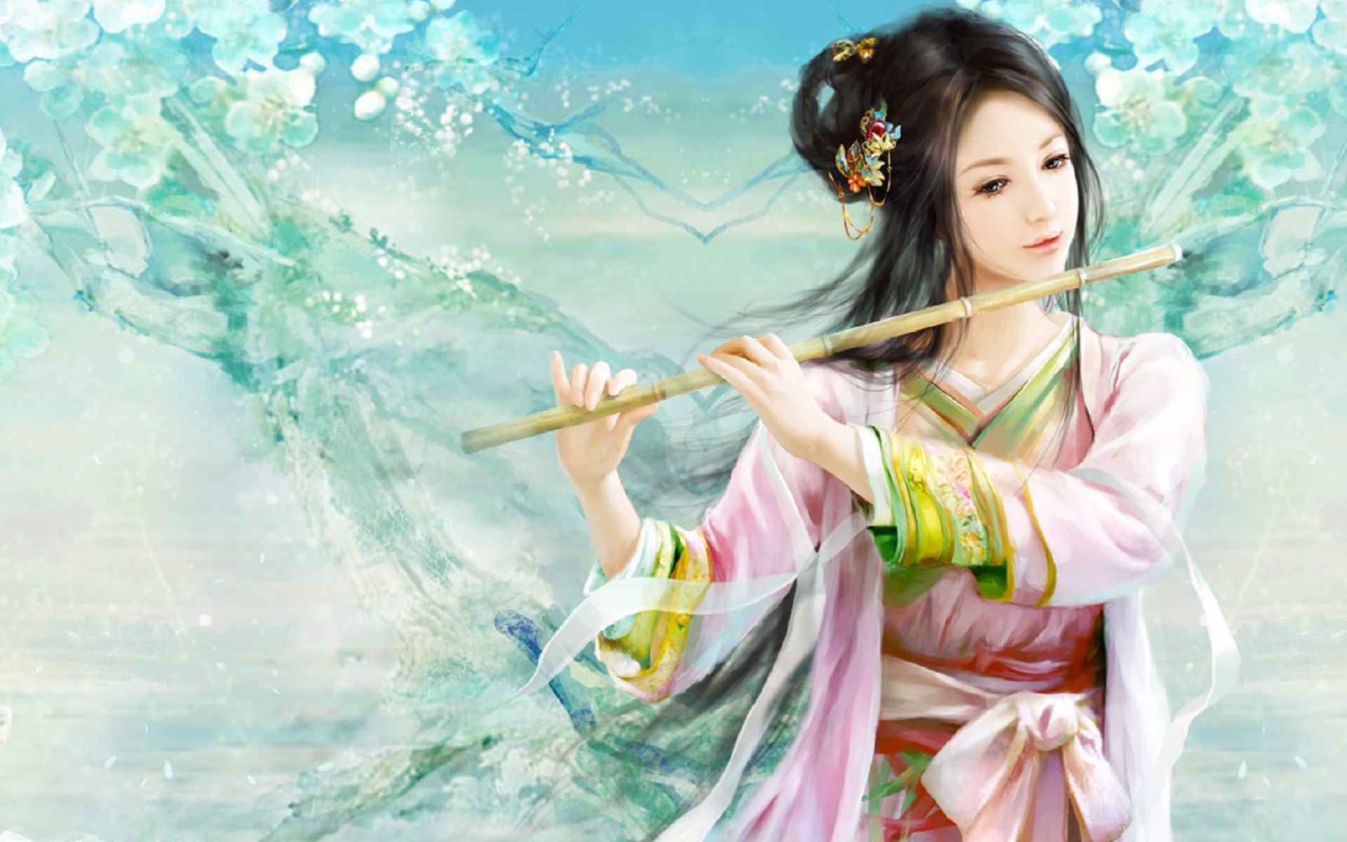 Laden Sie das Musik, Fantasie, Orientalisch, Asiatinnen-Bild kostenlos auf Ihren PC-Desktop herunter