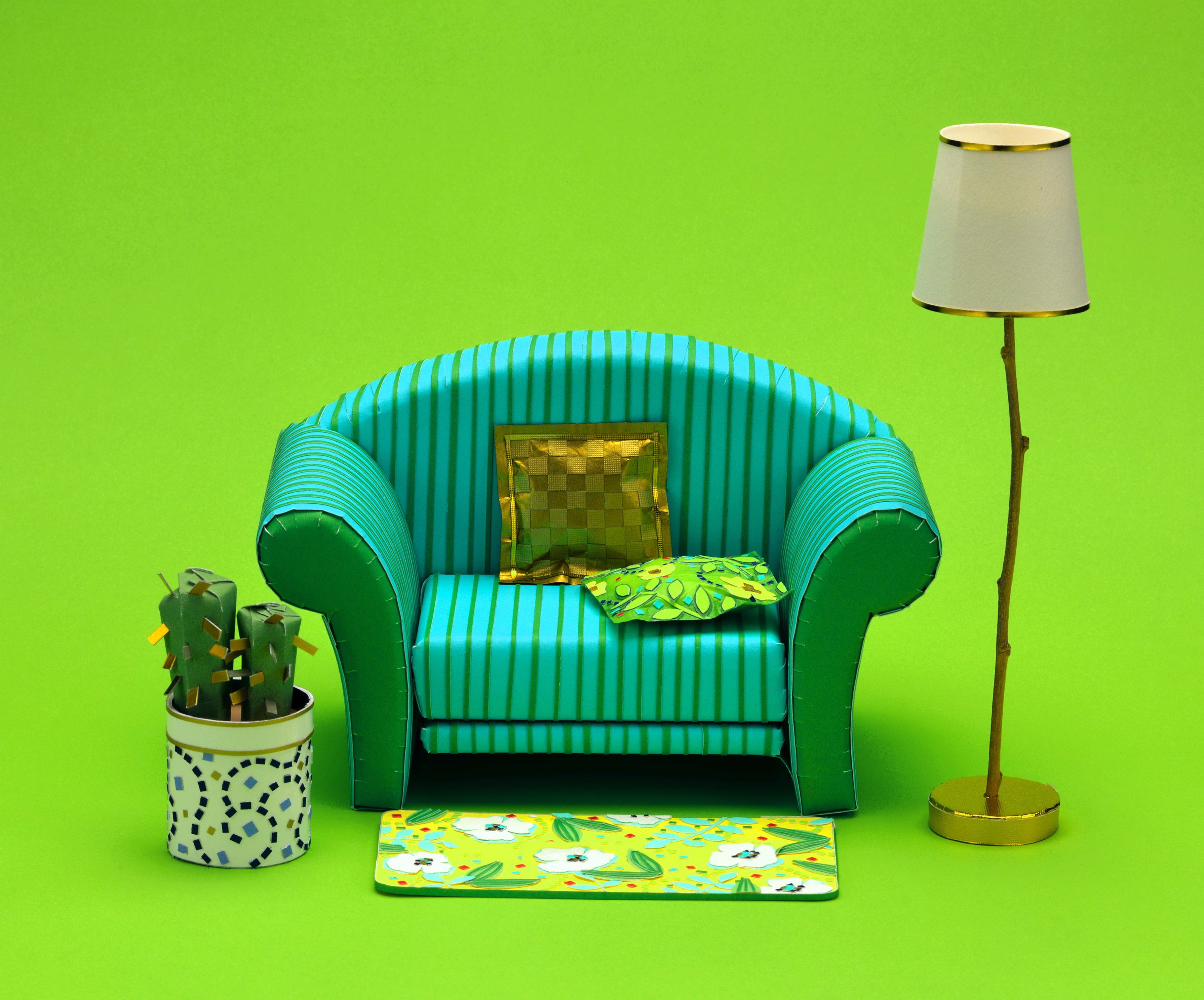 miscellaneous, miscellanea, lamp, cactus, sofa, paper, cushions, pillows, pot, light green background, salad background