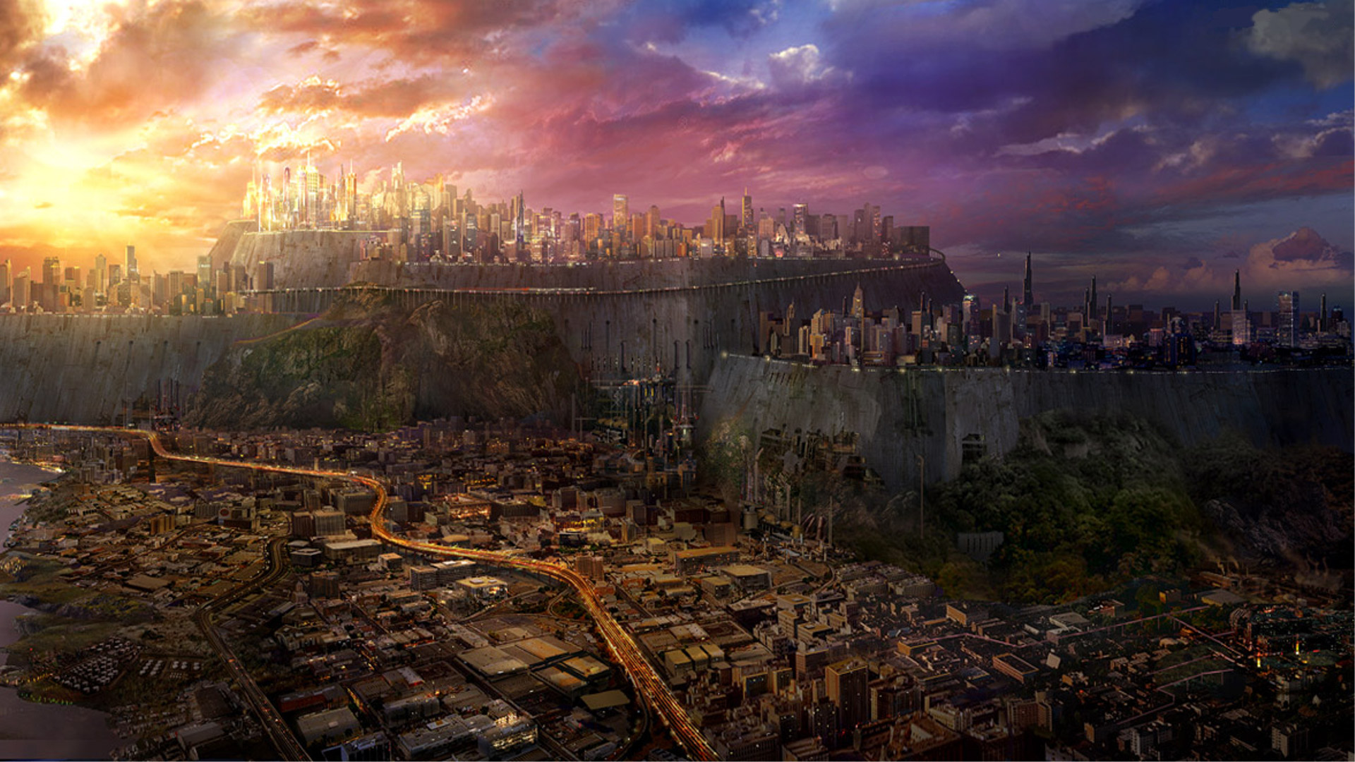 Free download wallpaper Fantasy, City, Sci Fi on your PC desktop