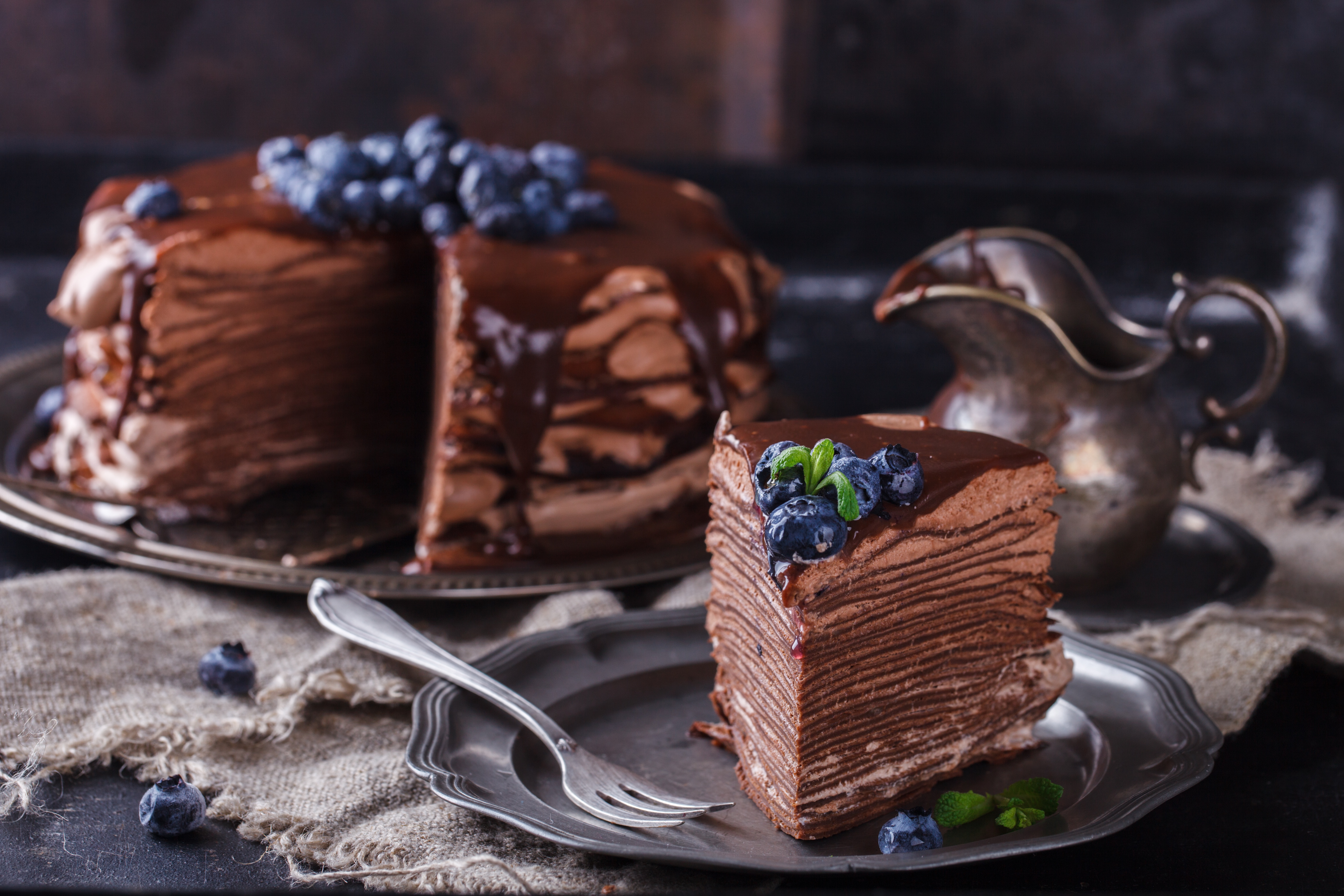 Download mobile wallpaper Food, Dessert, Chocolate, Blueberry, Still Life, Cake, Berry for free.