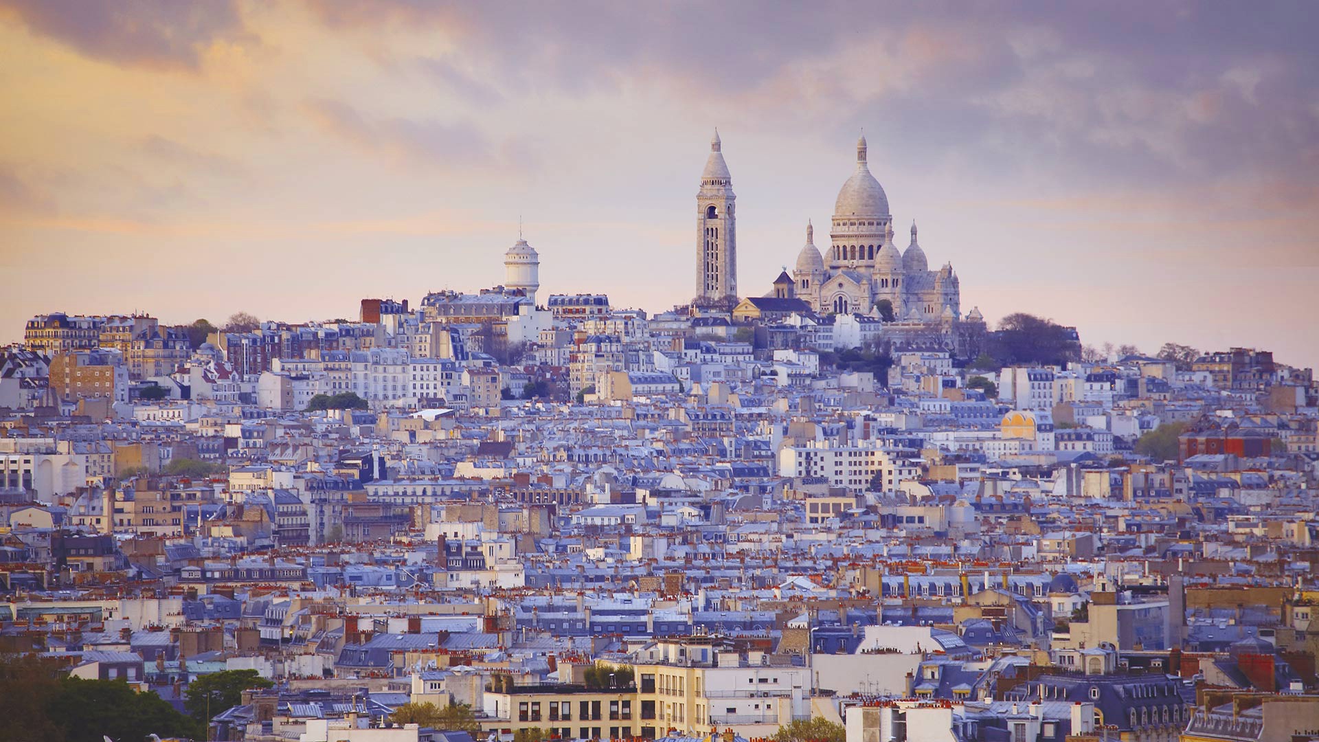 PCデスクトップに都市, 街, パリ, 建物, フランス, マンメイド, サクレ・クール画像を無料でダウンロード