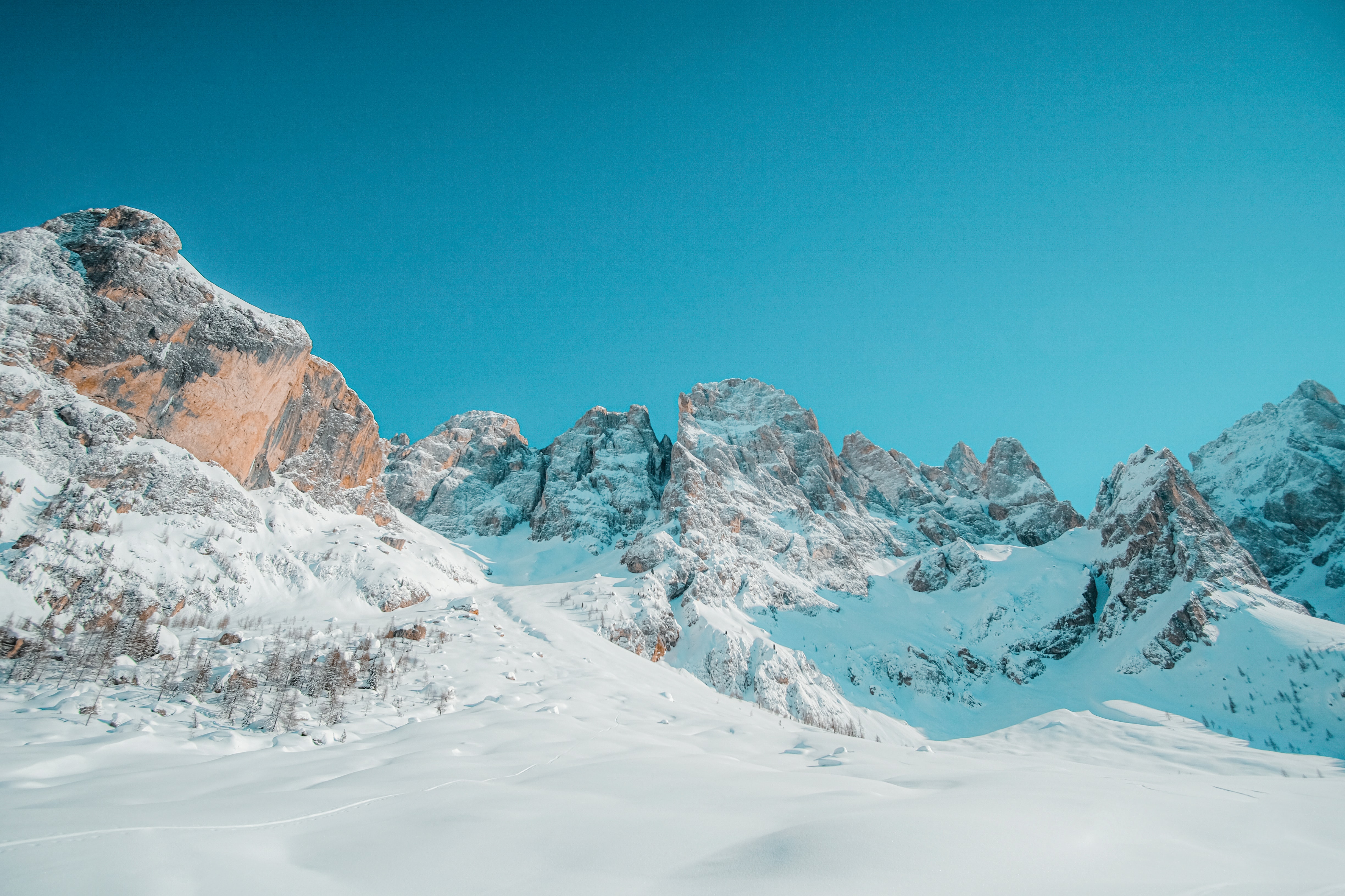 Download mobile wallpaper Snow, Rocks, Nature, Winter, Landscape for free.