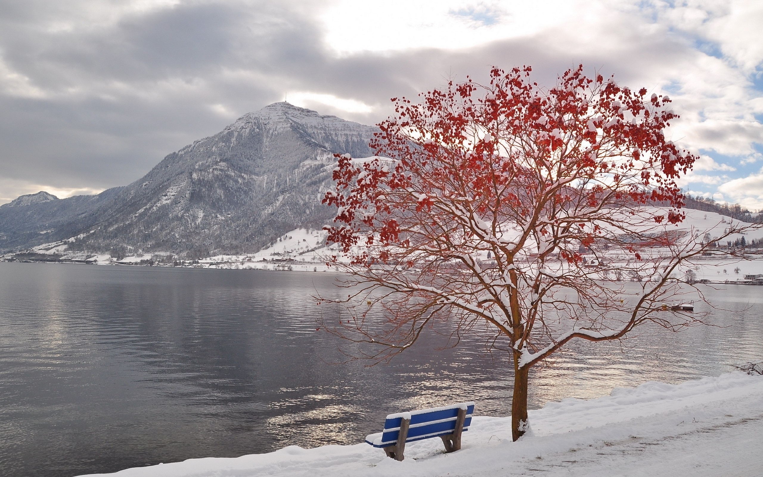 PCデスクトップに風景, 自然, 木, 山脈, 湖画像を無料でダウンロード