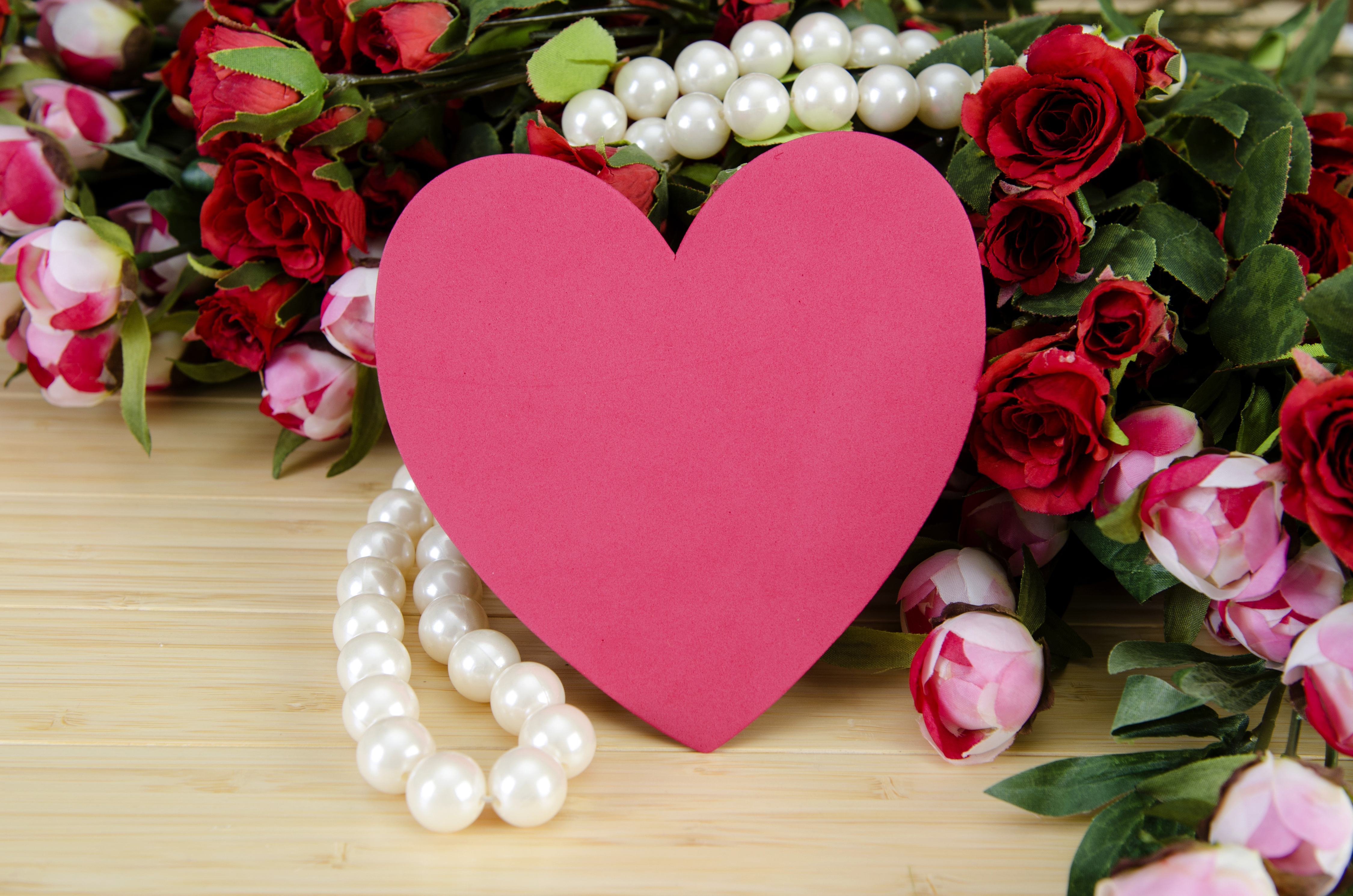 Téléchargez des papiers peints mobile Rose, Saint Valentin, Fleur, Vacances, Perle, Coeur gratuitement.