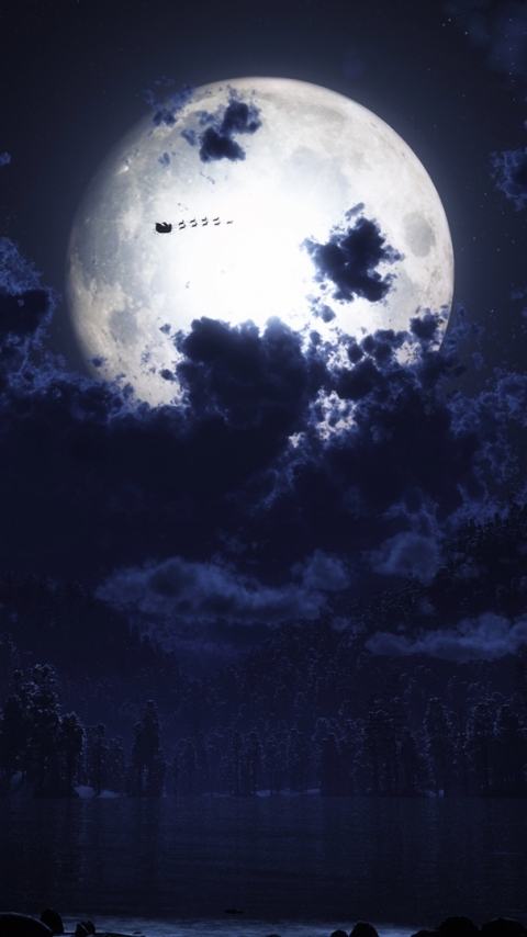 Descarga gratuita de fondo de pantalla para móvil de Luna, Navidad, Día Festivo.