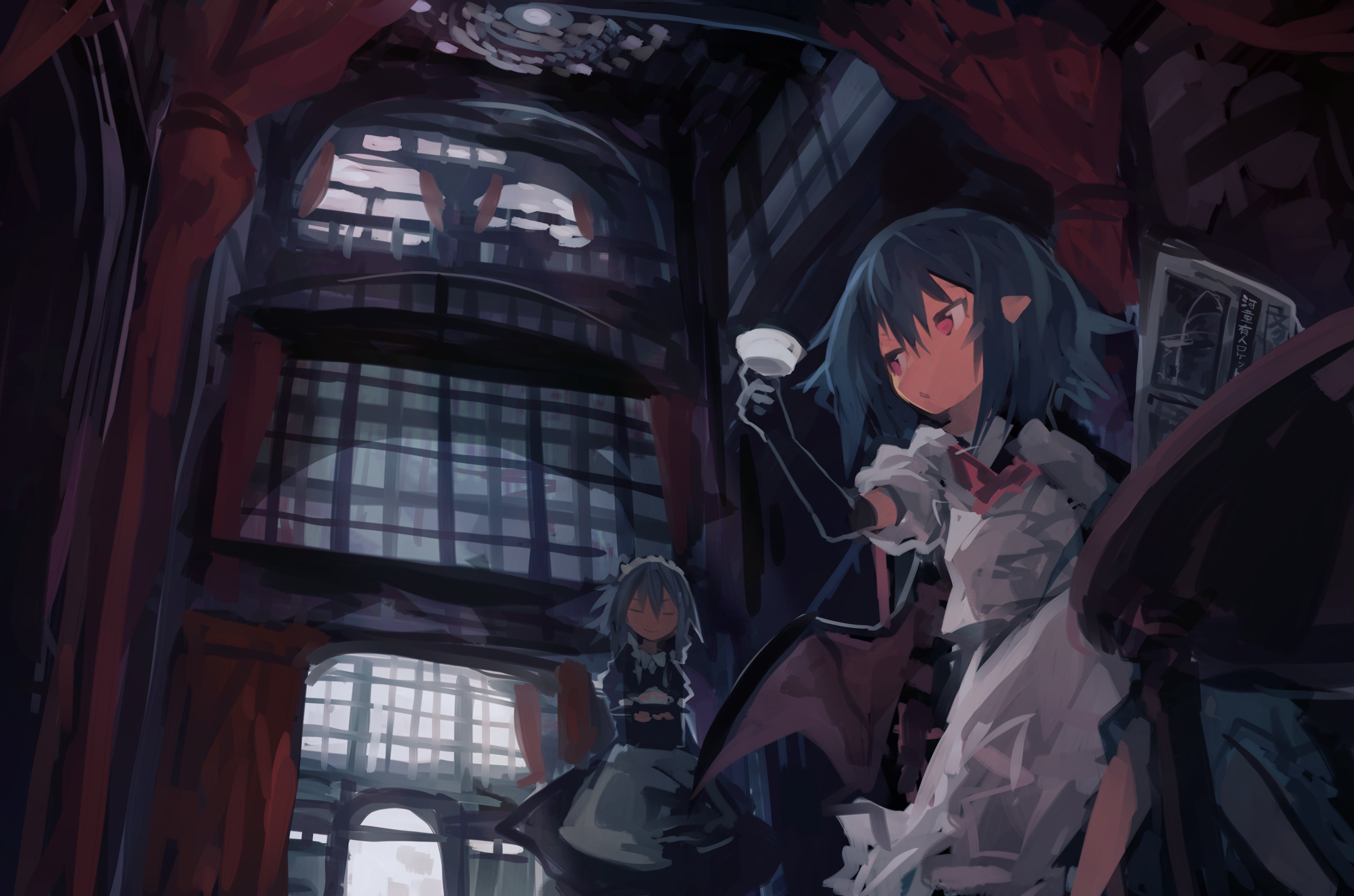 Descarga gratuita de fondo de pantalla para móvil de Animado, Remilia Escarlata, Touhou, Sakuya Izayoi.