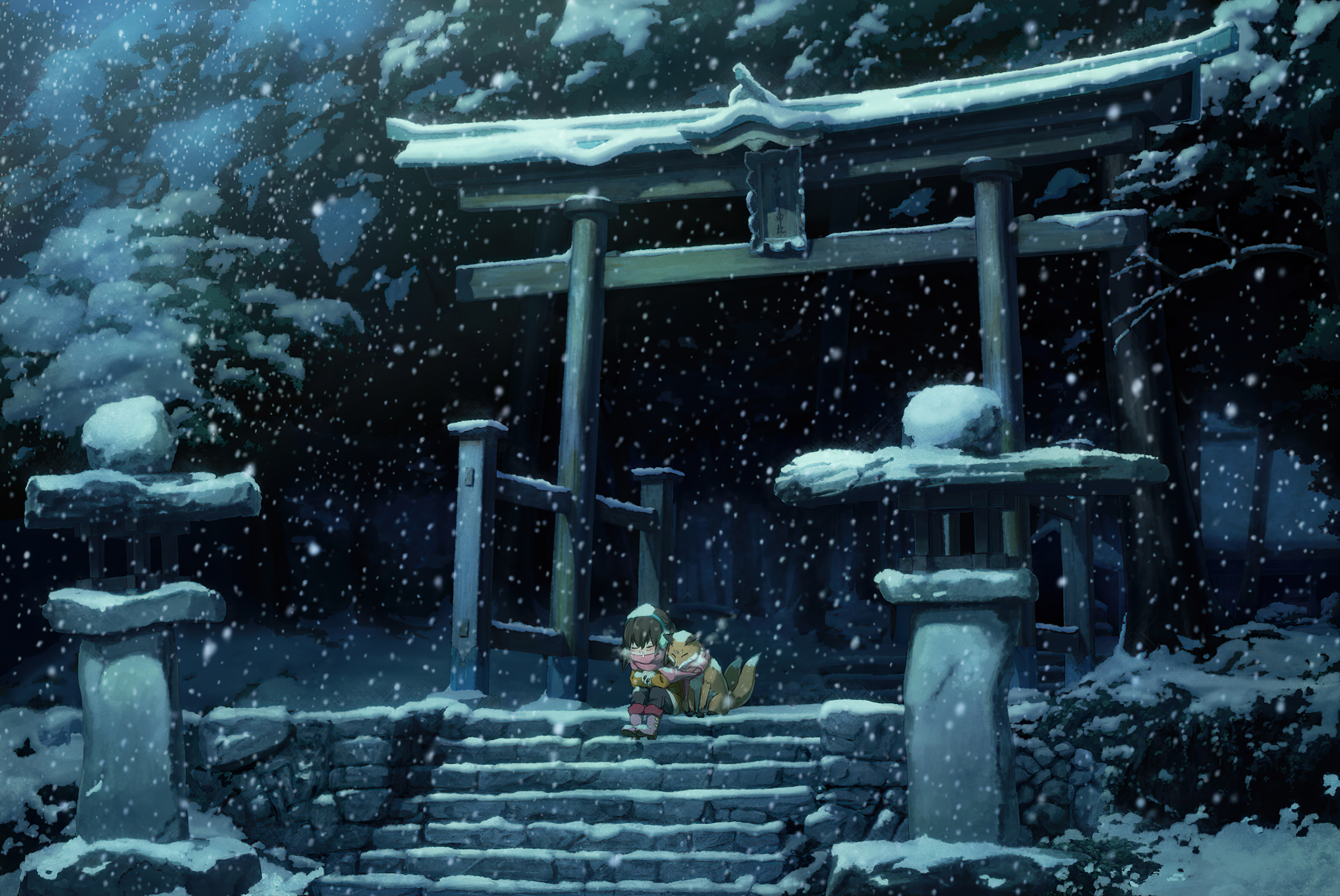 Download mobile wallpaper Anime, Torii, Shrine for free.