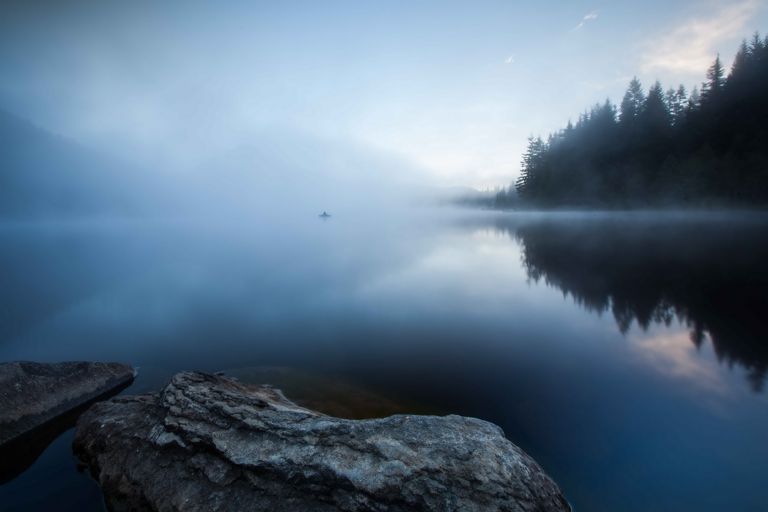 Free download wallpaper Nature, Lake, Reflection, Fog, Earth on your PC desktop