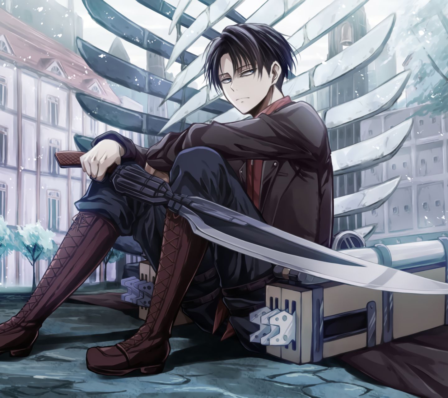 Baixar papel de parede para celular de Anime, Ataque Dos Titãs, Levi Ackerman gratuito.