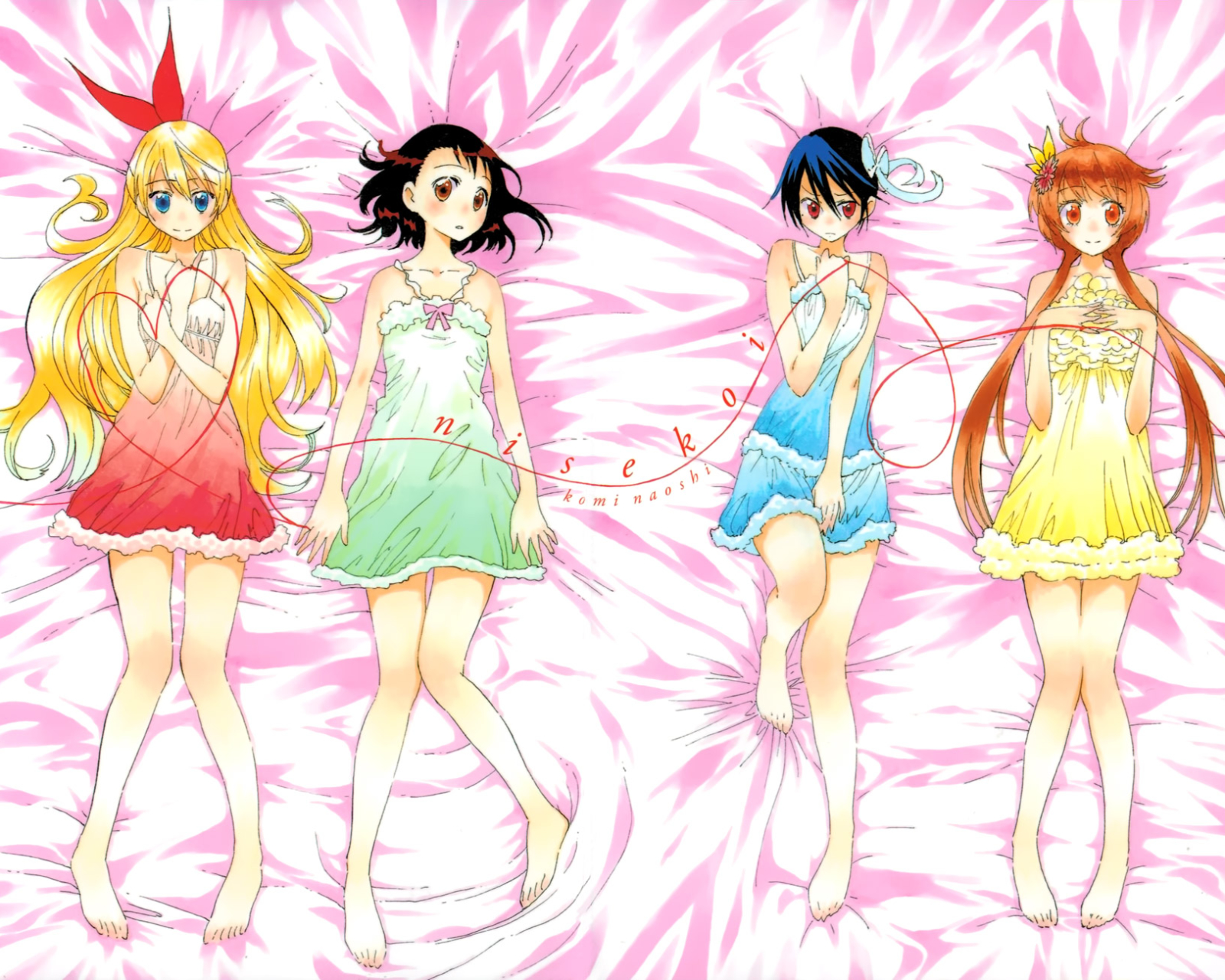 Download mobile wallpaper Anime, Chitoge Kirisaki, Kosaki Onodera, Marika Tachibana, Raku Ichijō, Ruri Miyamoto, Seishirou Tsugumi, Nisekoi for free.