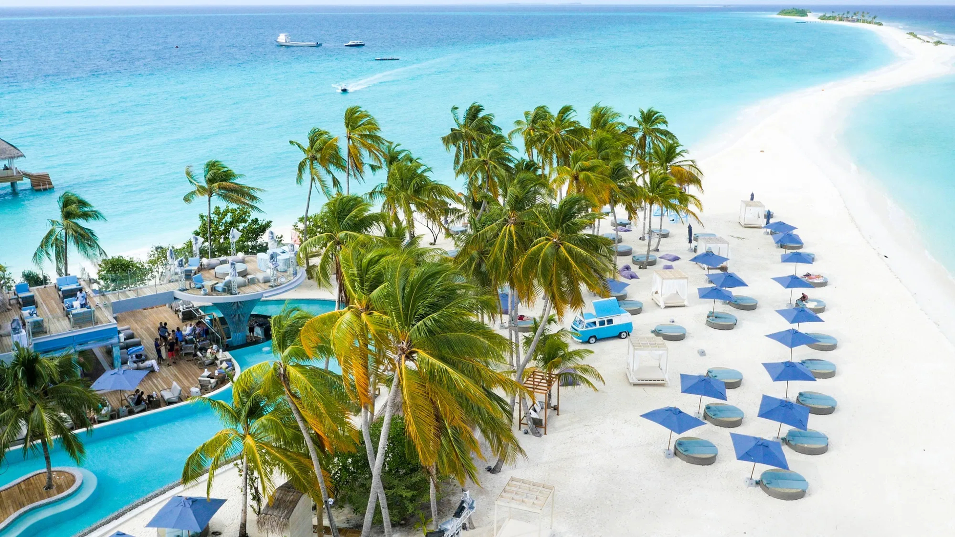 Téléchargez des papiers peints mobile Océan, Maldives, Construction Humaine, Ile, Palmier, Station Touristique gratuitement.
