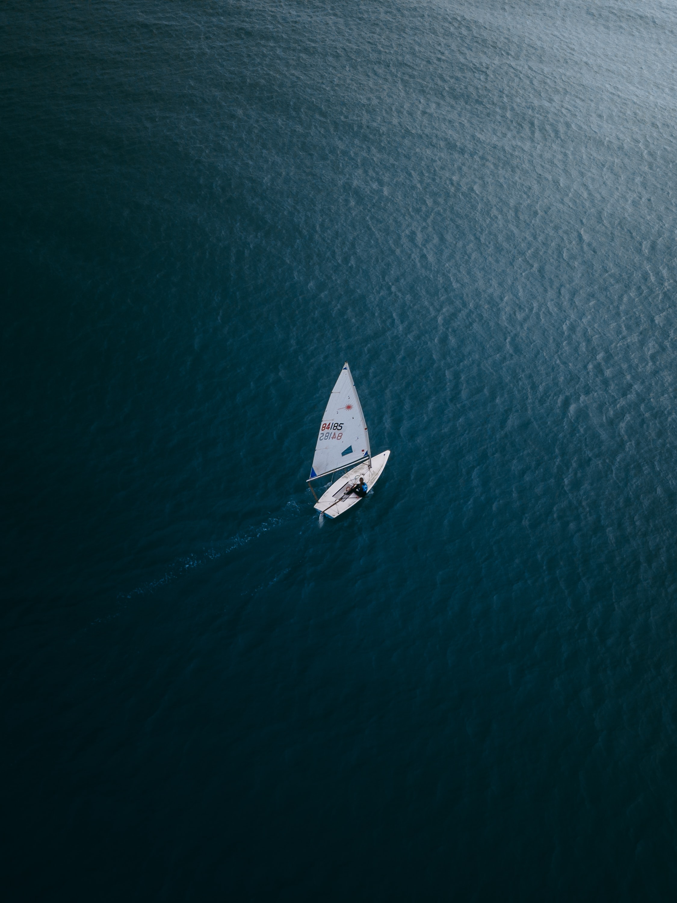 sea, boat, loneliness, water, view from above, miscellanea, miscellaneous cell phone wallpapers