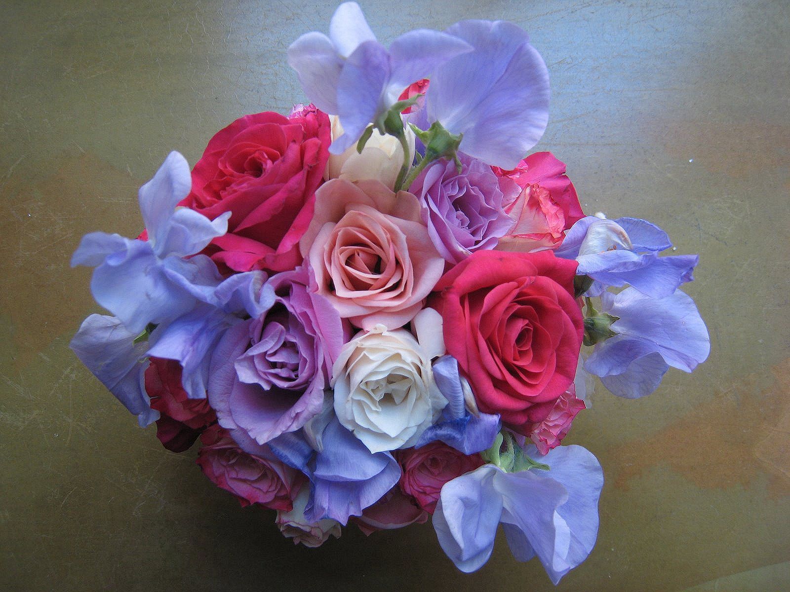 bouquet, roses, flowers, buds