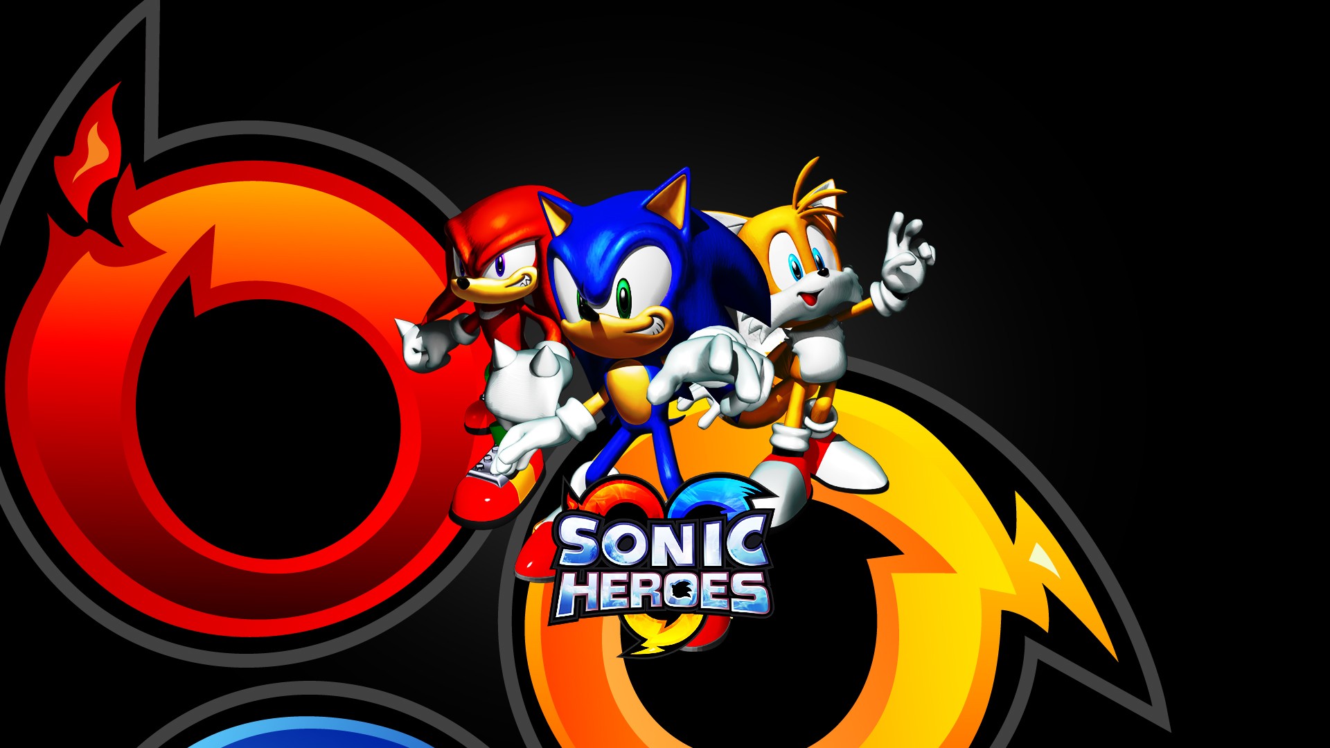 video game, sonic heroes, knuckles the echidna, miles 'tails' prower, sonic the hedgehog, sonic