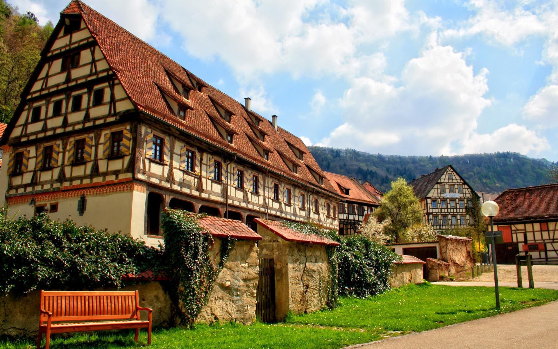 Download mobile wallpaper Architecture, Village, Bench, Germany, Man Made for free.
