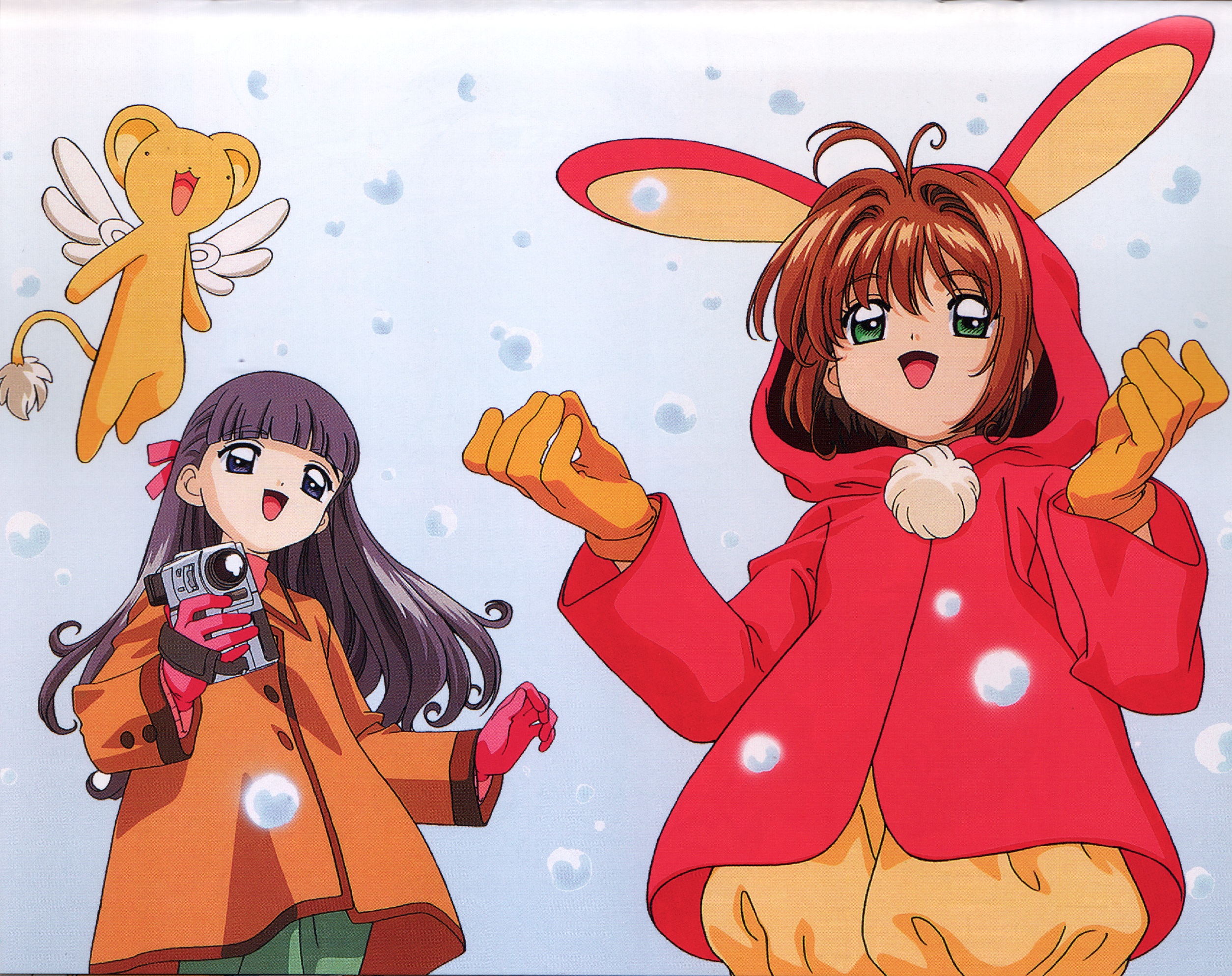Handy-Wallpaper Animes, Kadokyaputa Sakura, Sakura Kinomoto, Tomoyo Daidouji, Kerberos (Kartencaptor Sakura) kostenlos herunterladen.