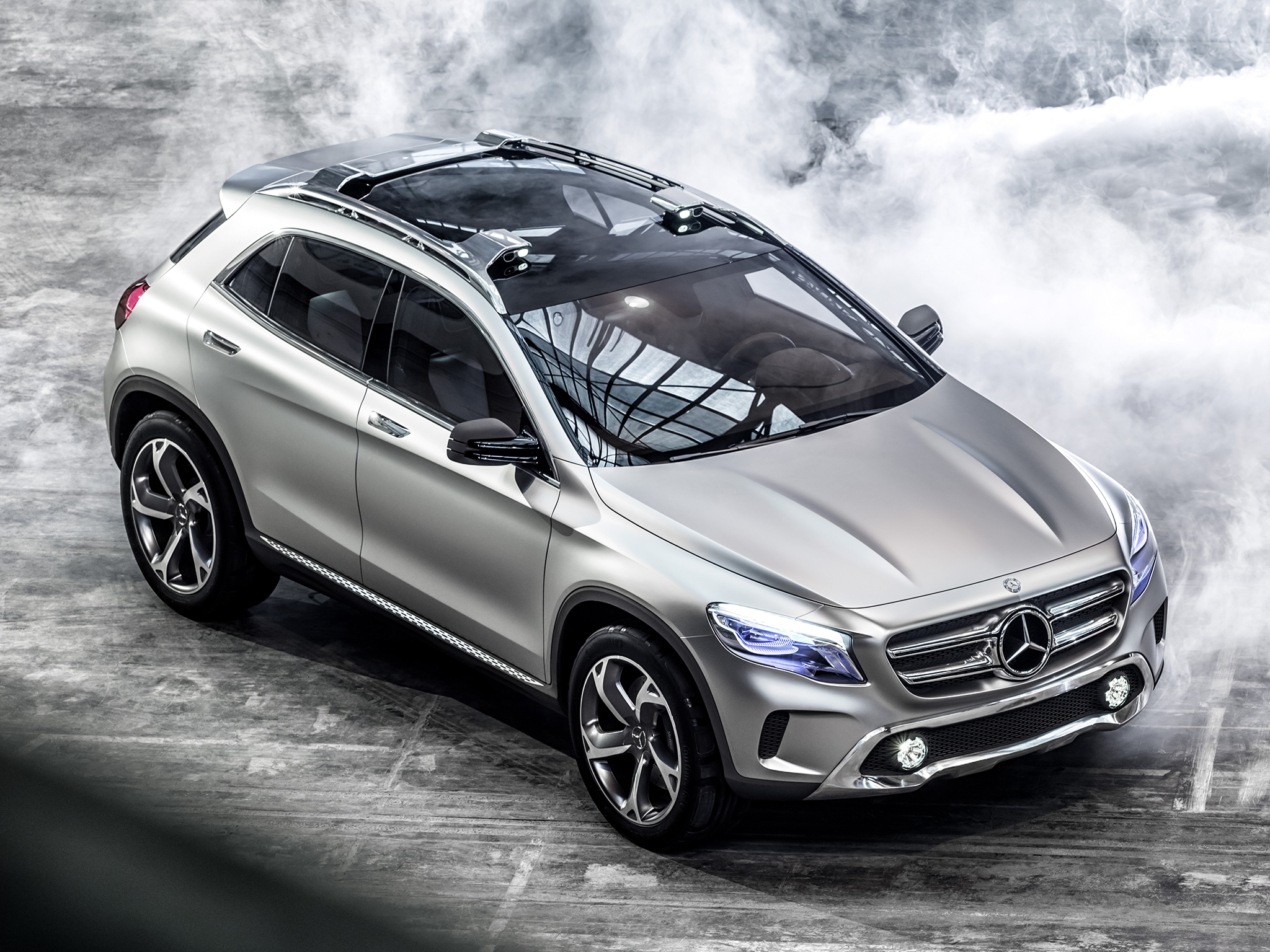 silver, cars, mercedes benz, lights, concept, headlights, silvery, crossover, glk