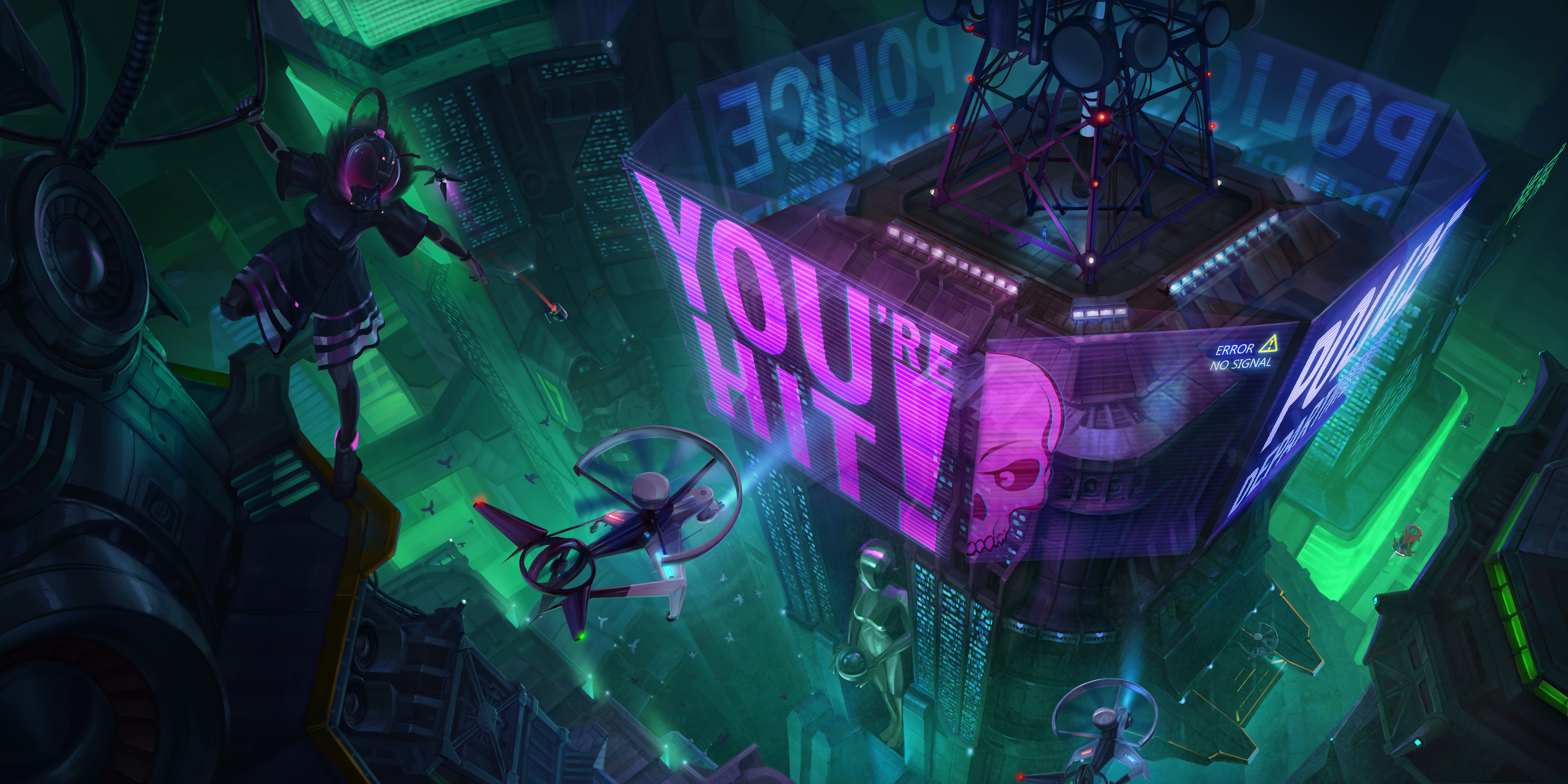 Free download wallpaper City, Building, Neon, Sci Fi on your PC desktop