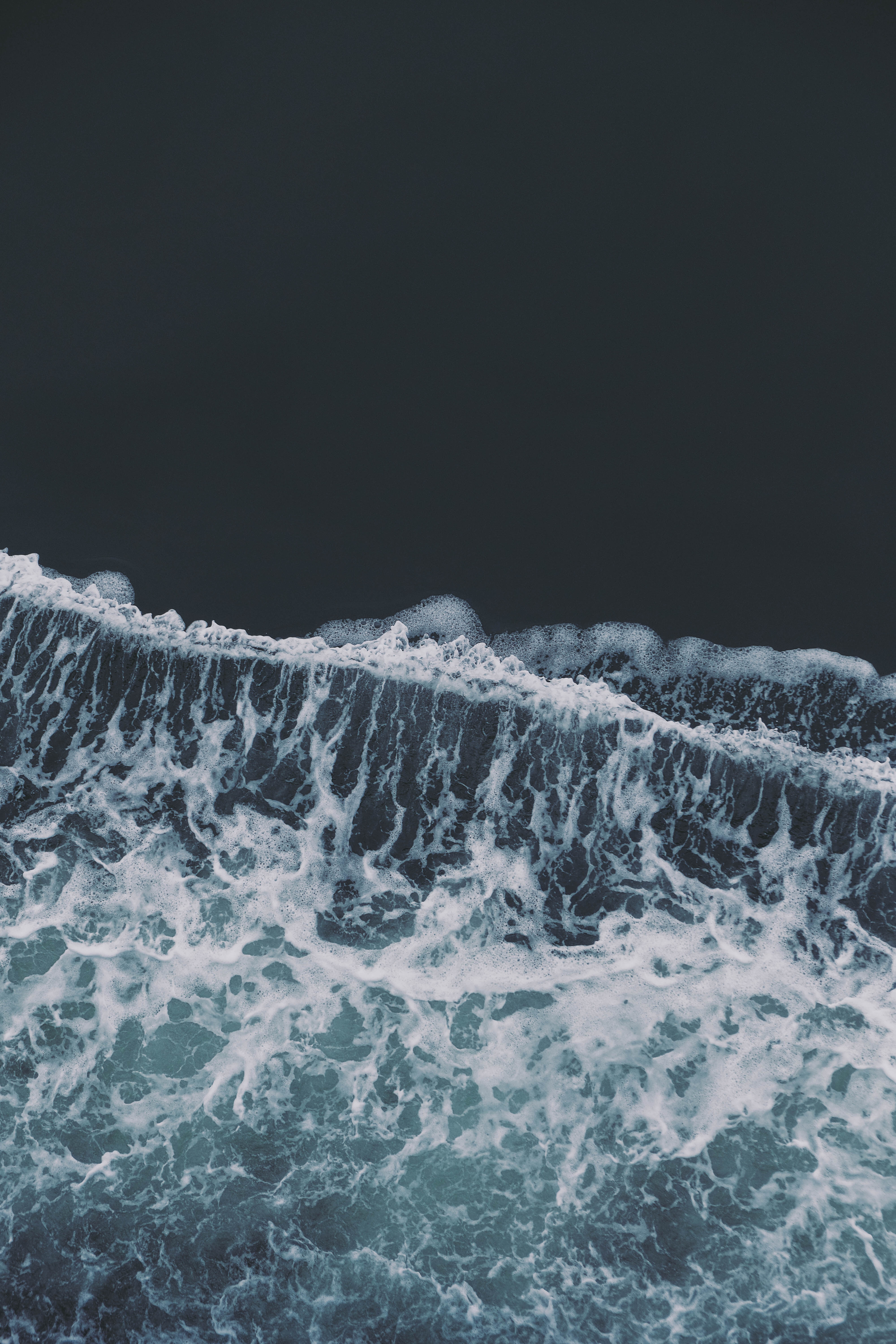 Download mobile wallpaper View From Above, Waves, Water, Sea, Nature for free.