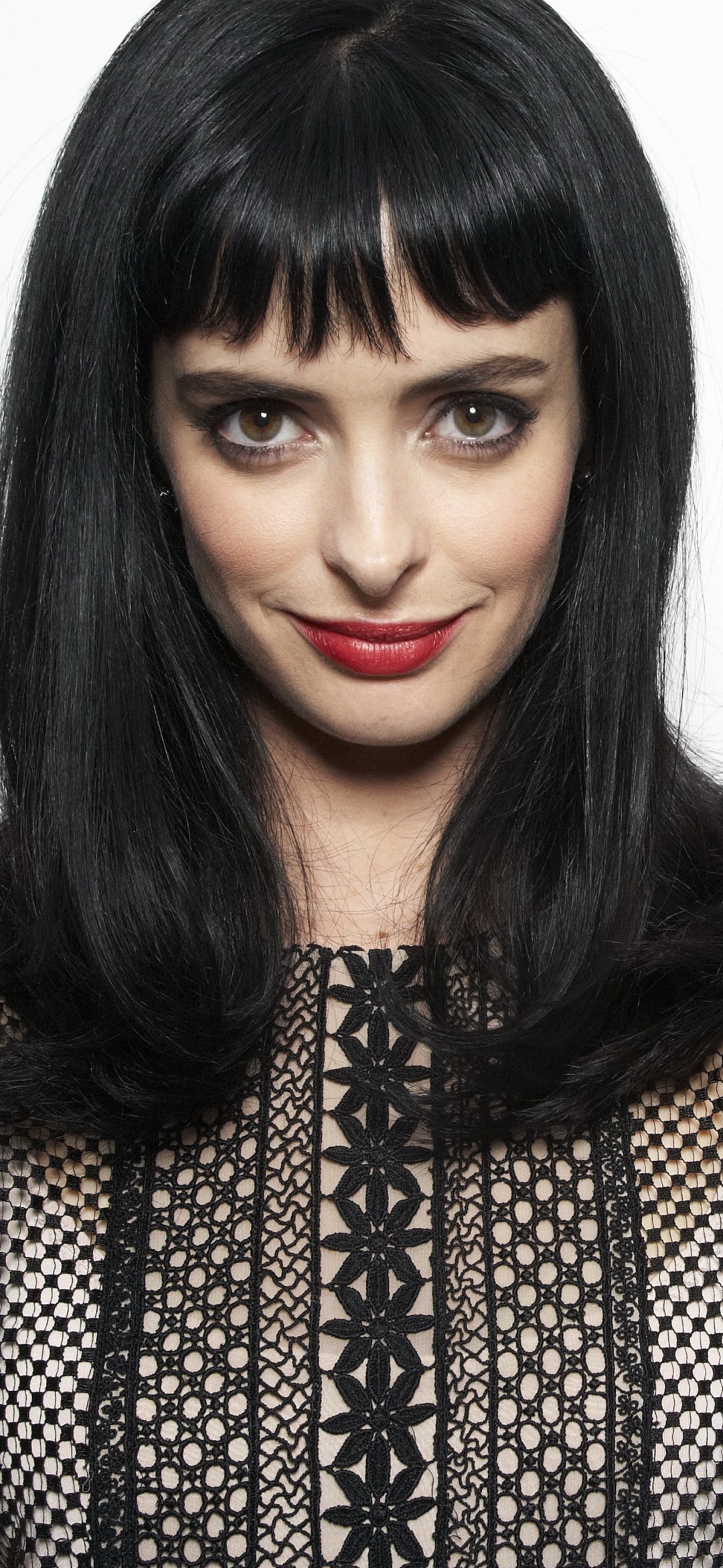 Download mobile wallpaper American, Celebrity, Black Hair, Actress, Lipstick, Krysten Ritter for free.